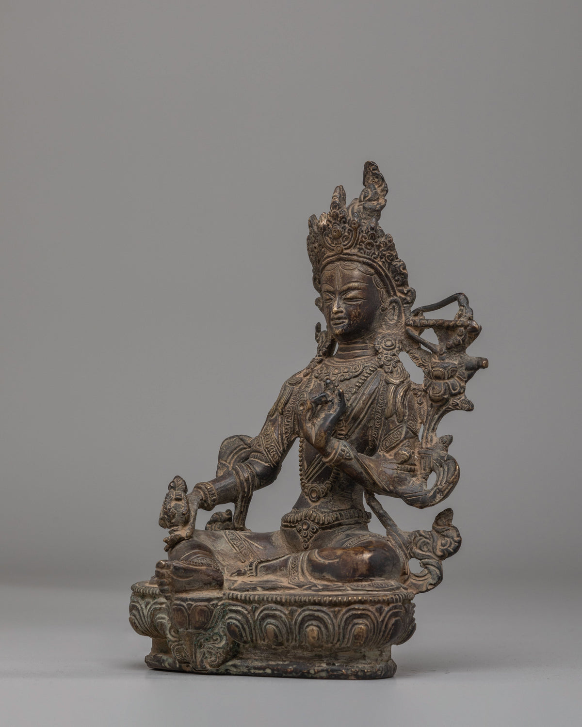 Handcrafted Red Tara Deity Statue | Sacred Tibetan Buddhist Art
