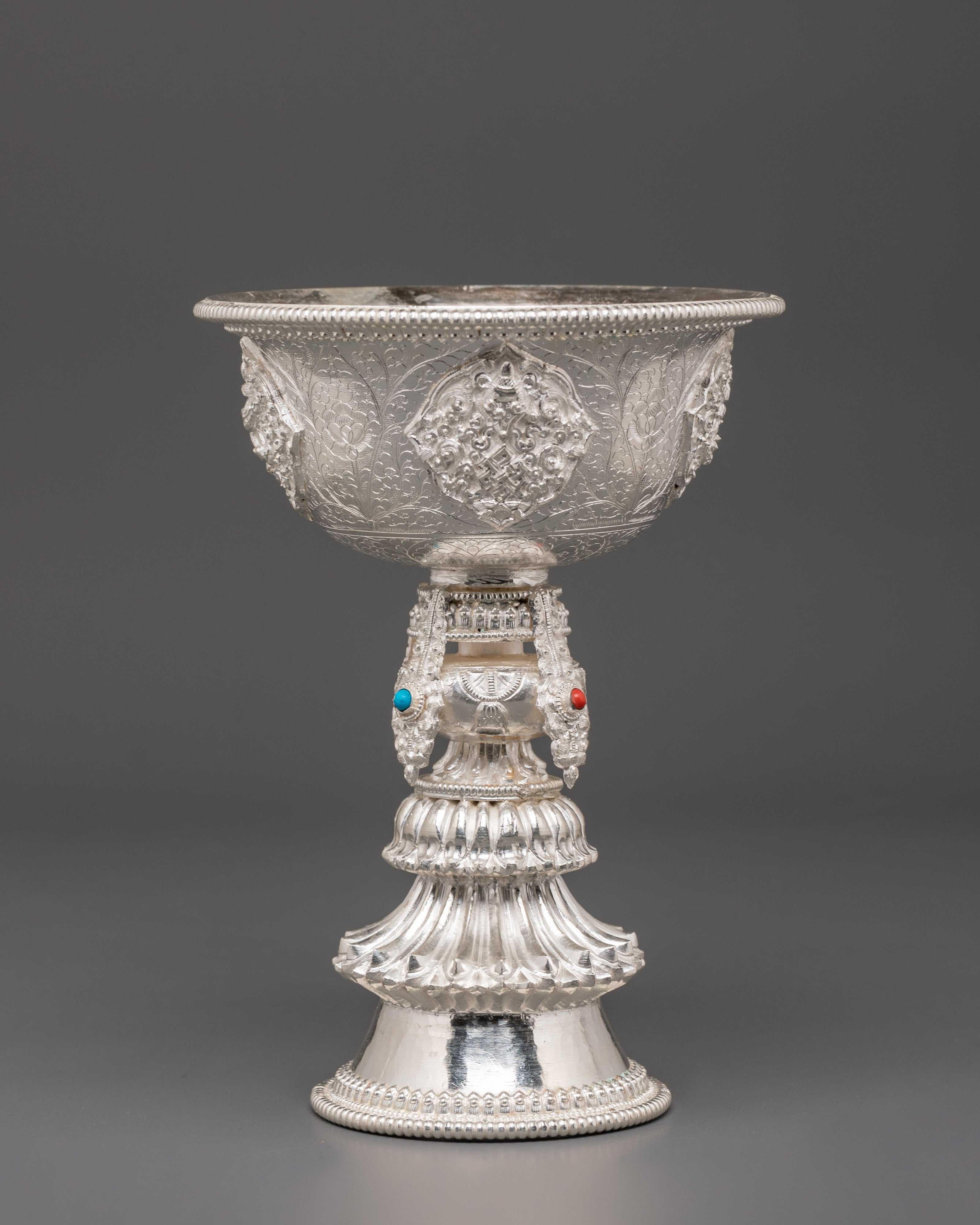 Silver Ritual Butter Lamp | Lamp for Offerings