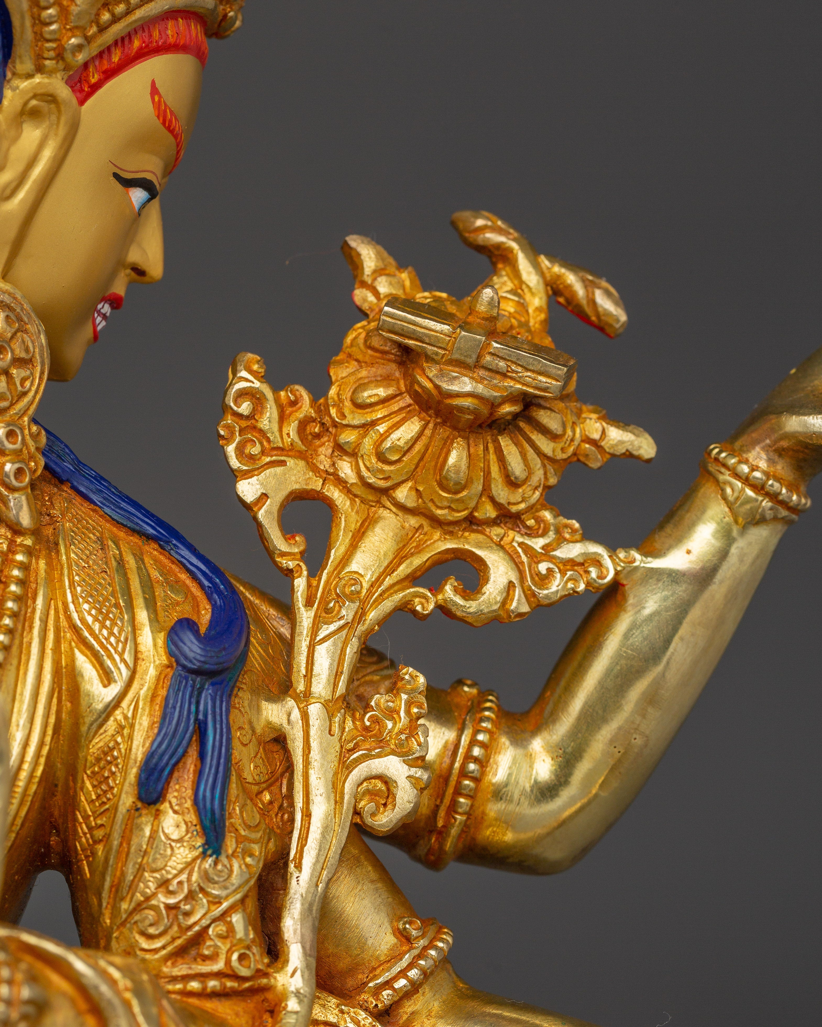 Maha Manjushri Golden Statue | Bodhisattva of Supreme Wisdom