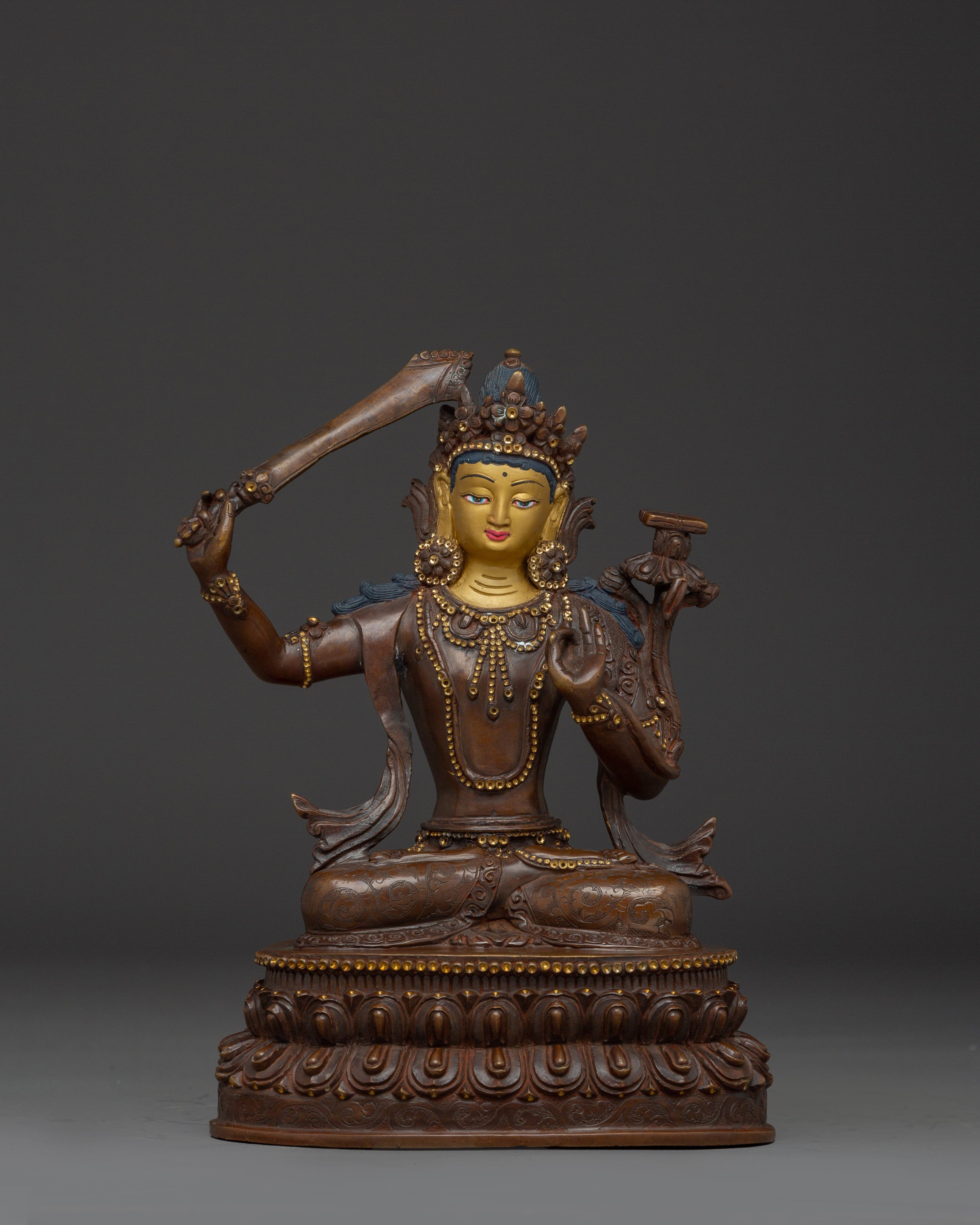 Copper Manjushri Statue for Meditation