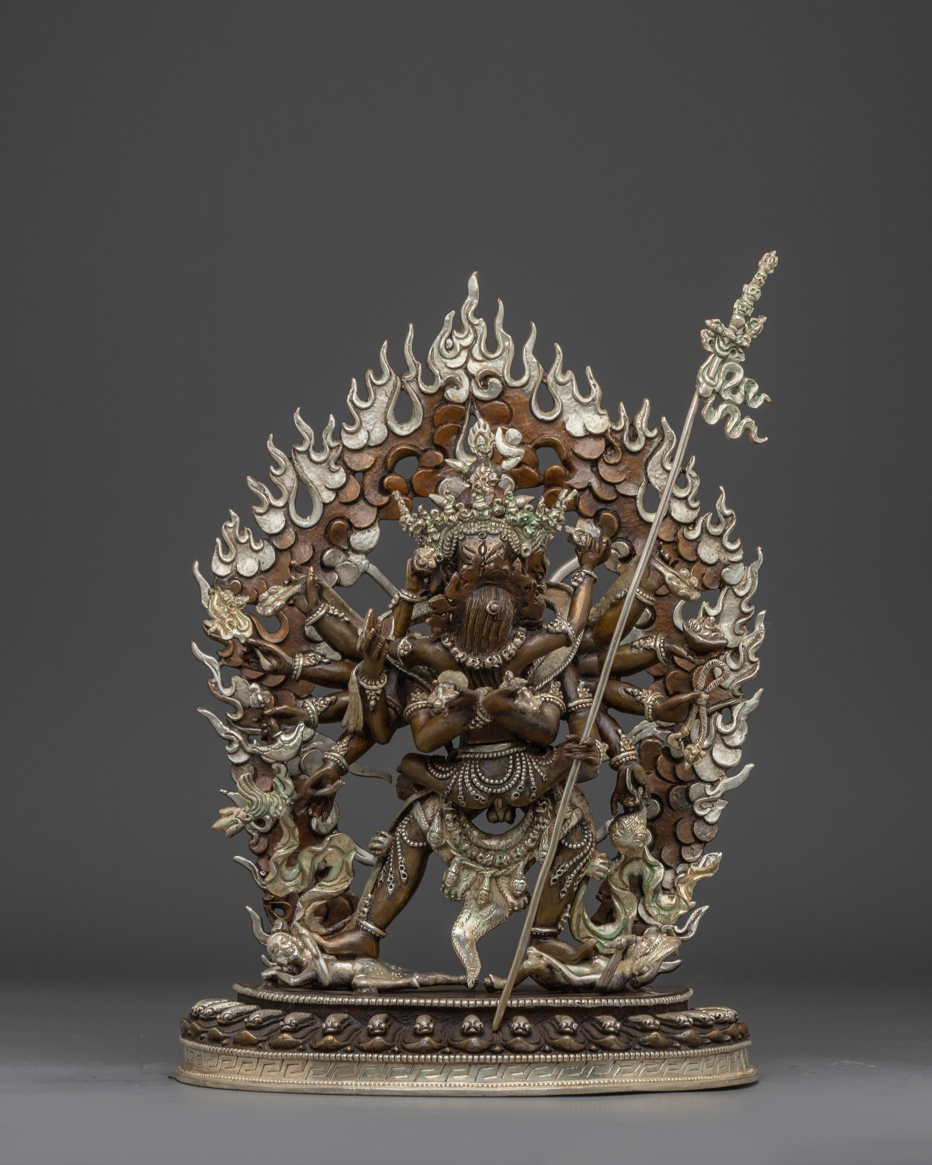 Silver-Plated Chakrasamvara Statue With Consort