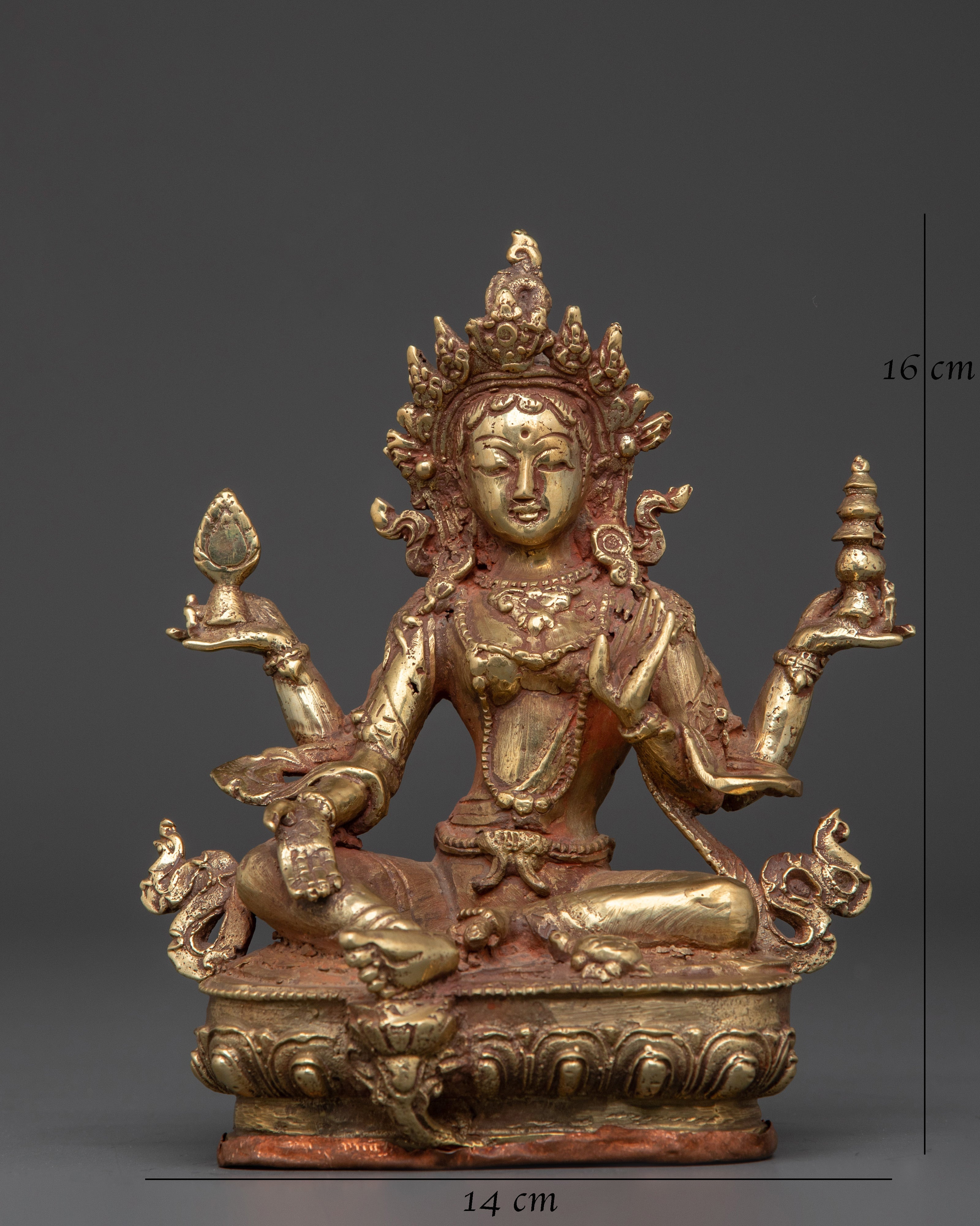 Handcrafted Laxmi Deity Figurine | Brass Hindu Goddess Statue for Prosperity
