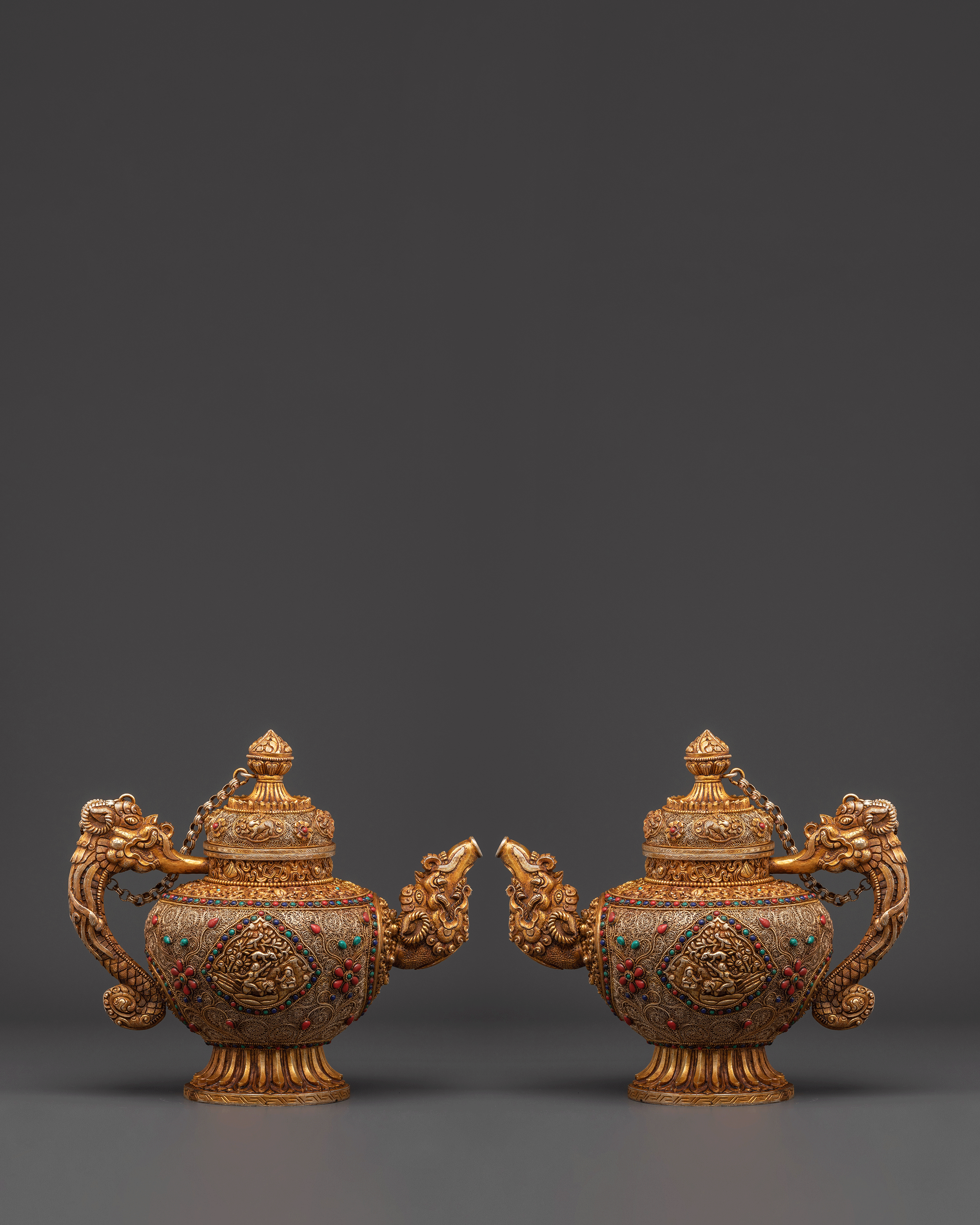 Decorative Tea Pot | Silver & Gold Plating