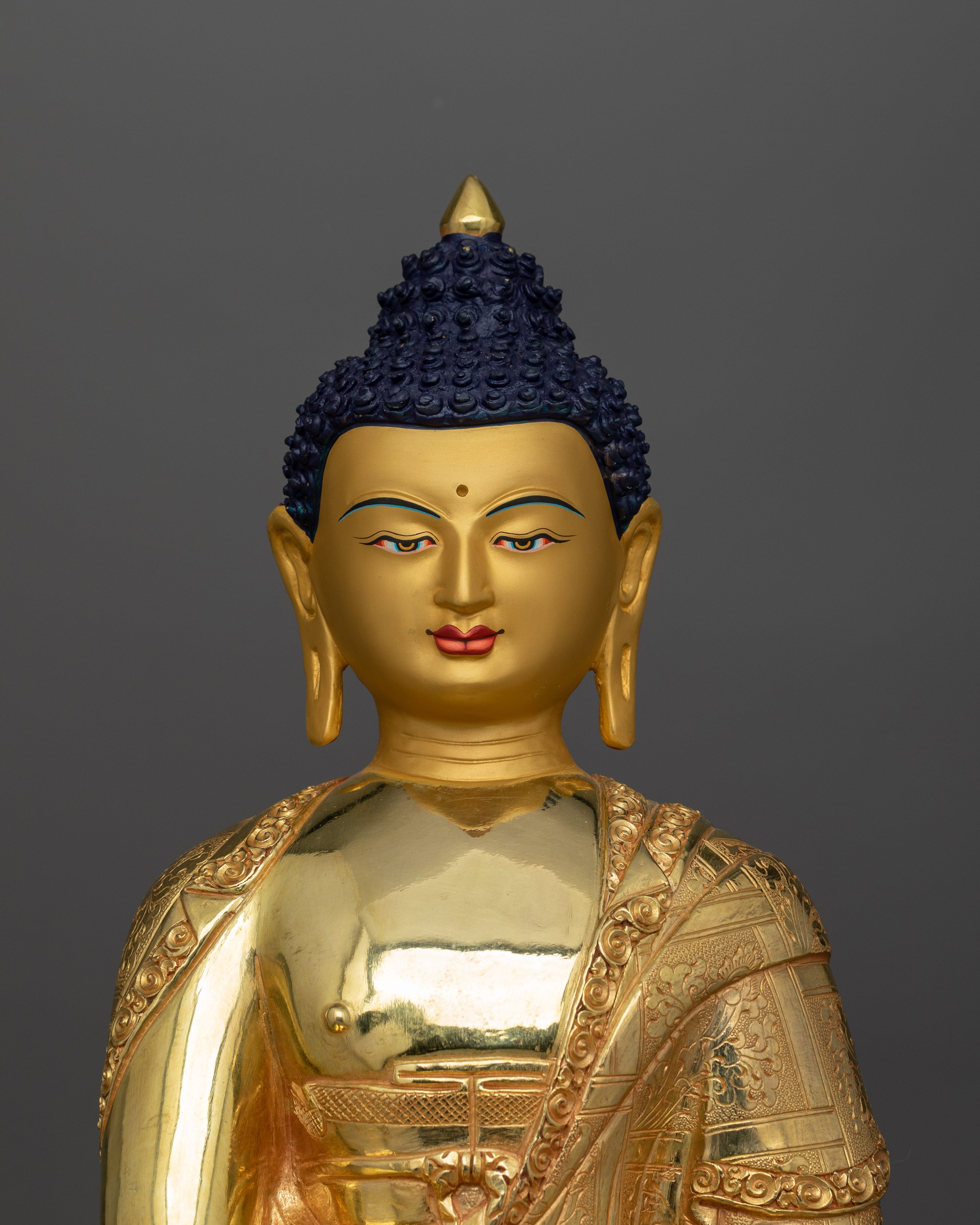 Historical Buddhist Shakyamuni Buddha Statue | 24K Gold Spiritual Tranquility Figurine