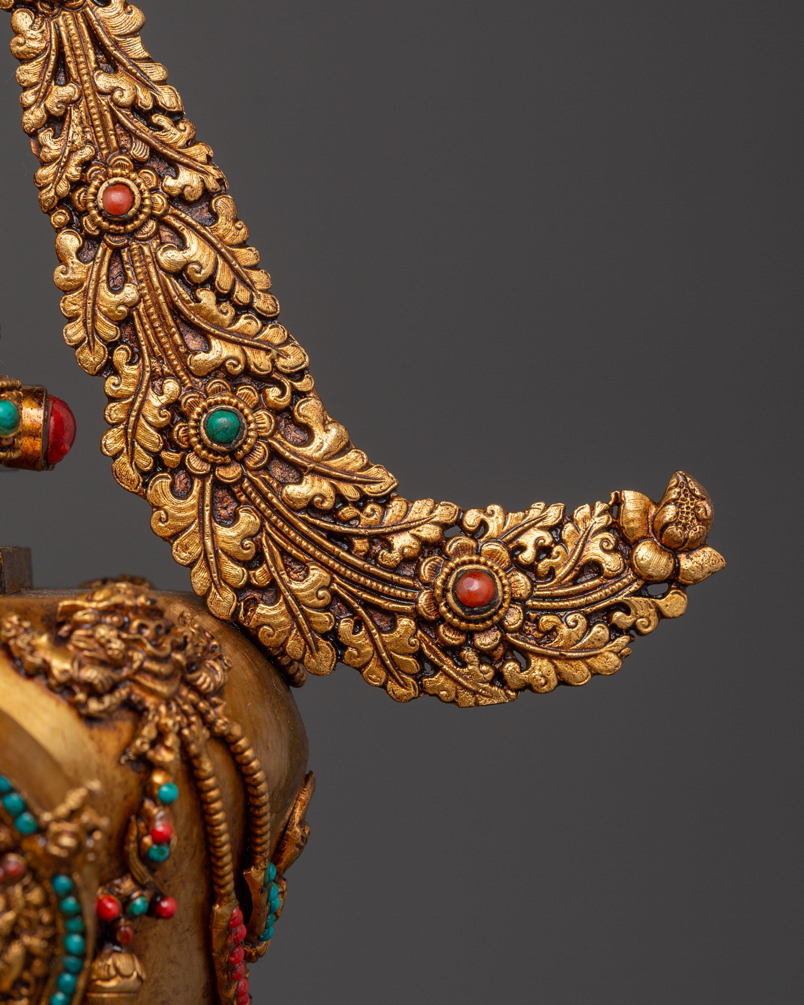 Spiritual Meditation Stupa | Copper & Gold-Plated Tibetan Relic