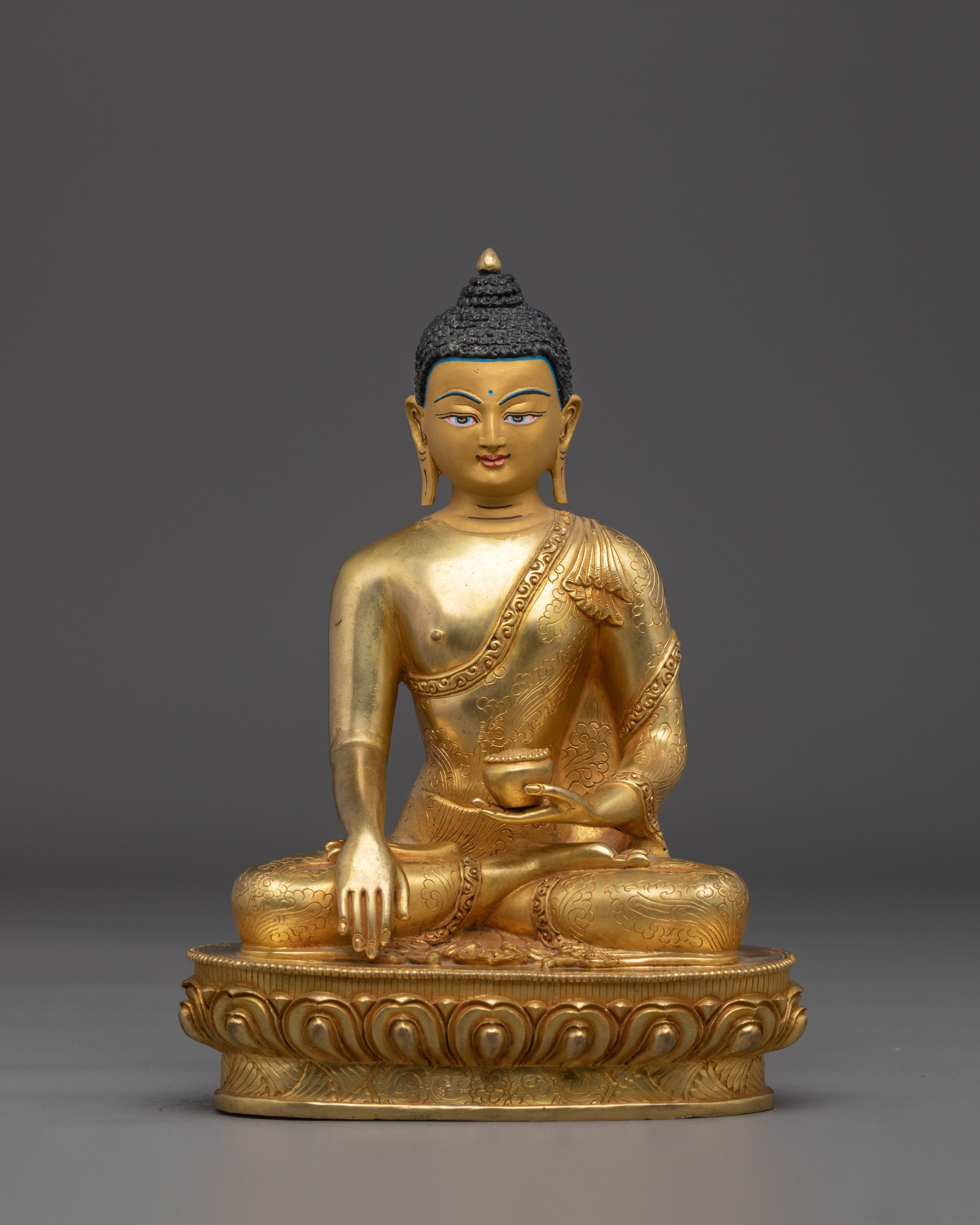 Himalayan Golden Shakyamuni Buddha Statue