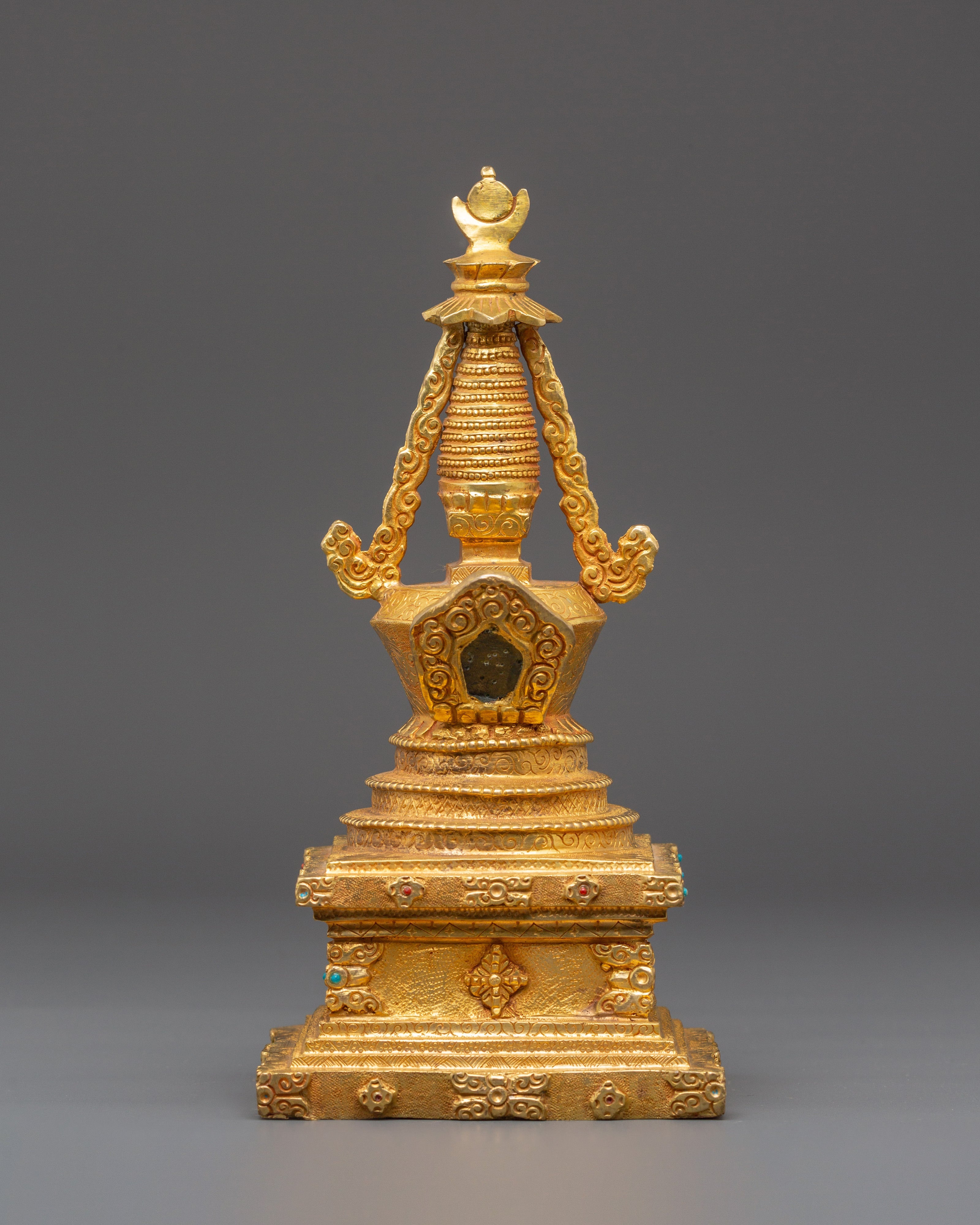 Handcrafted Gold Meditation Stupa