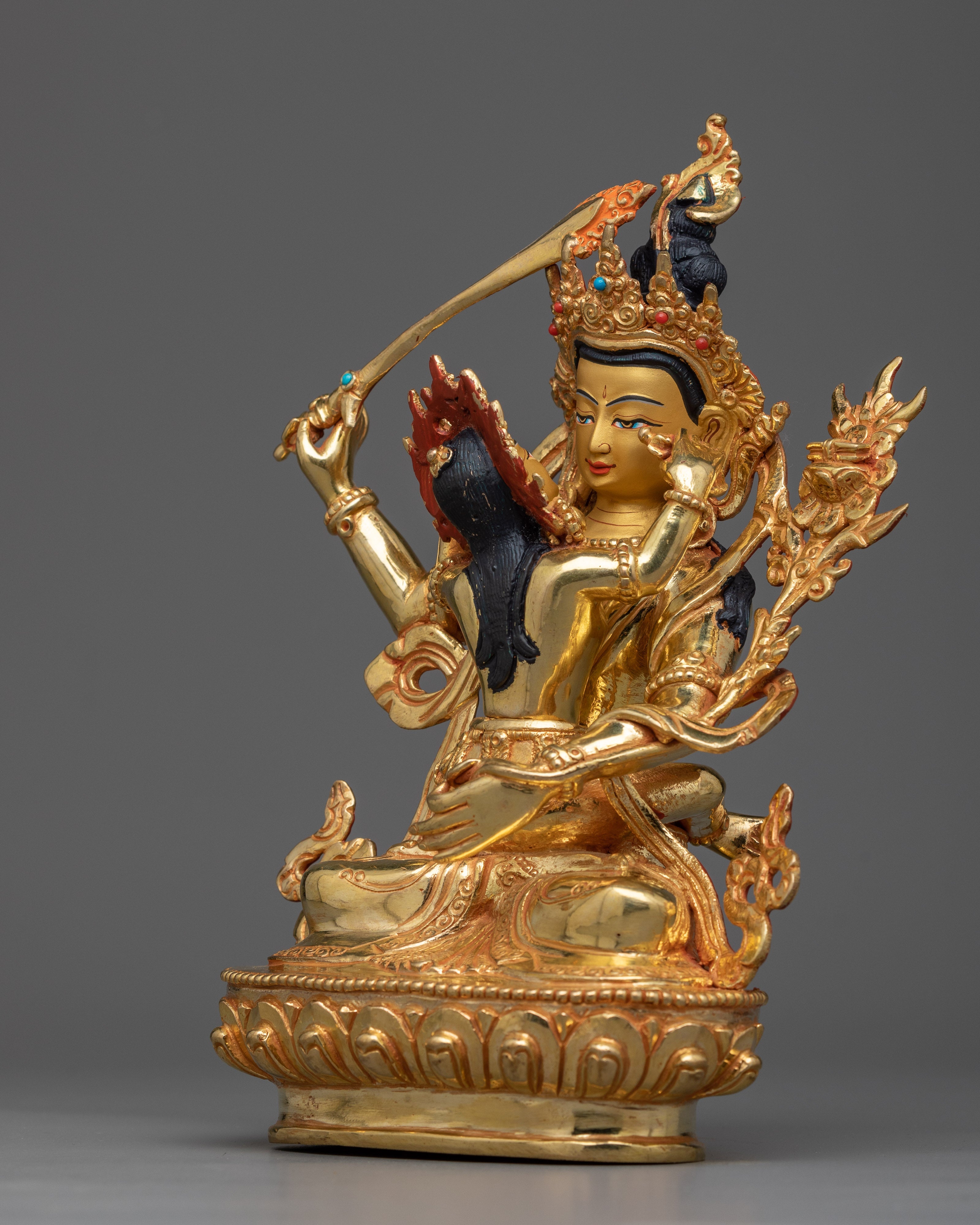 Manjushri with Consort Statue | Wisdom and Clarity Embodied