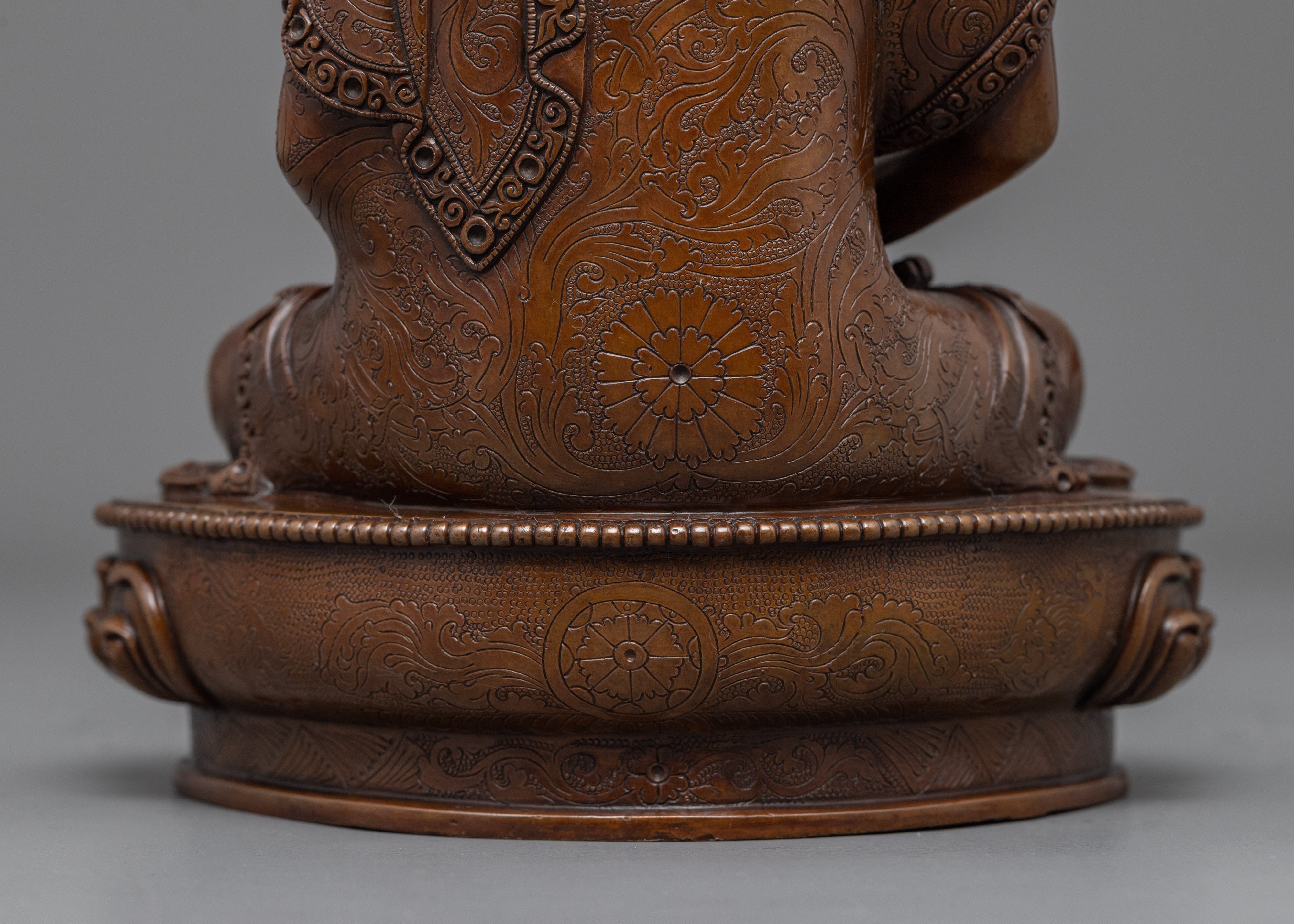 Hand Carved Buddha Amitabha Statue | Himalayan Style Buddhist Statuettes