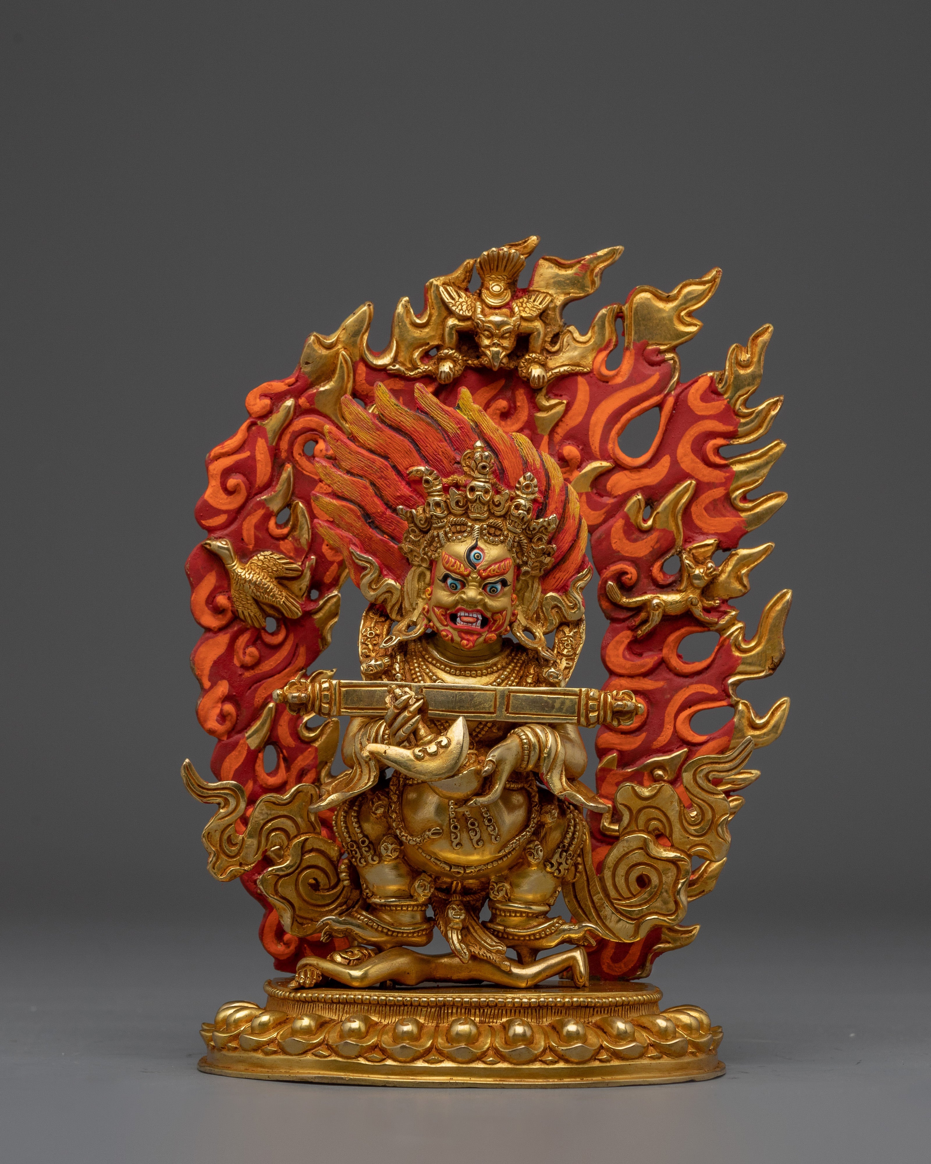Golden Sakya Mahakala Sculpture