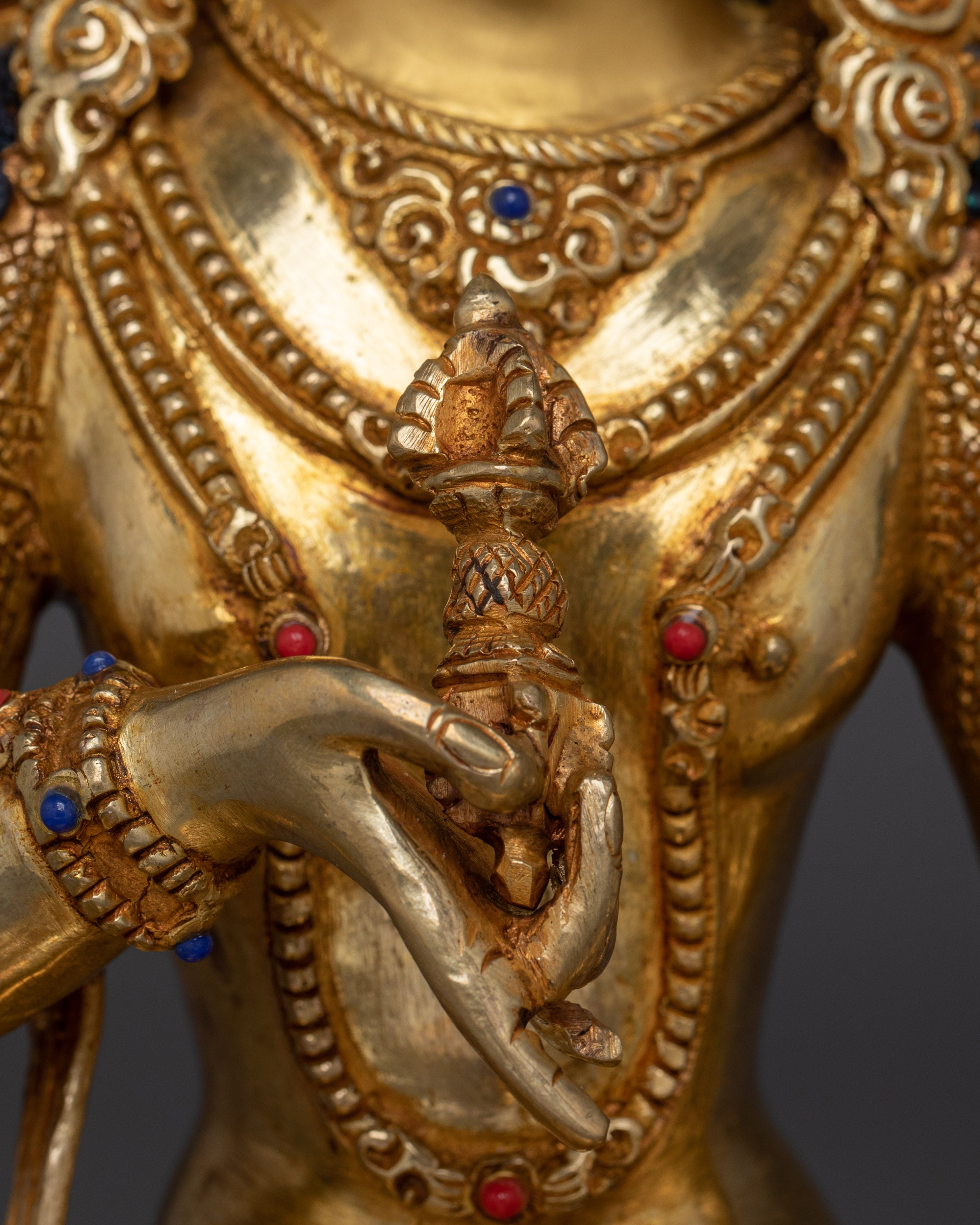 Handmade Dorje Sempa Golden Statue | Vajrasattva - Embodiment of Purification
