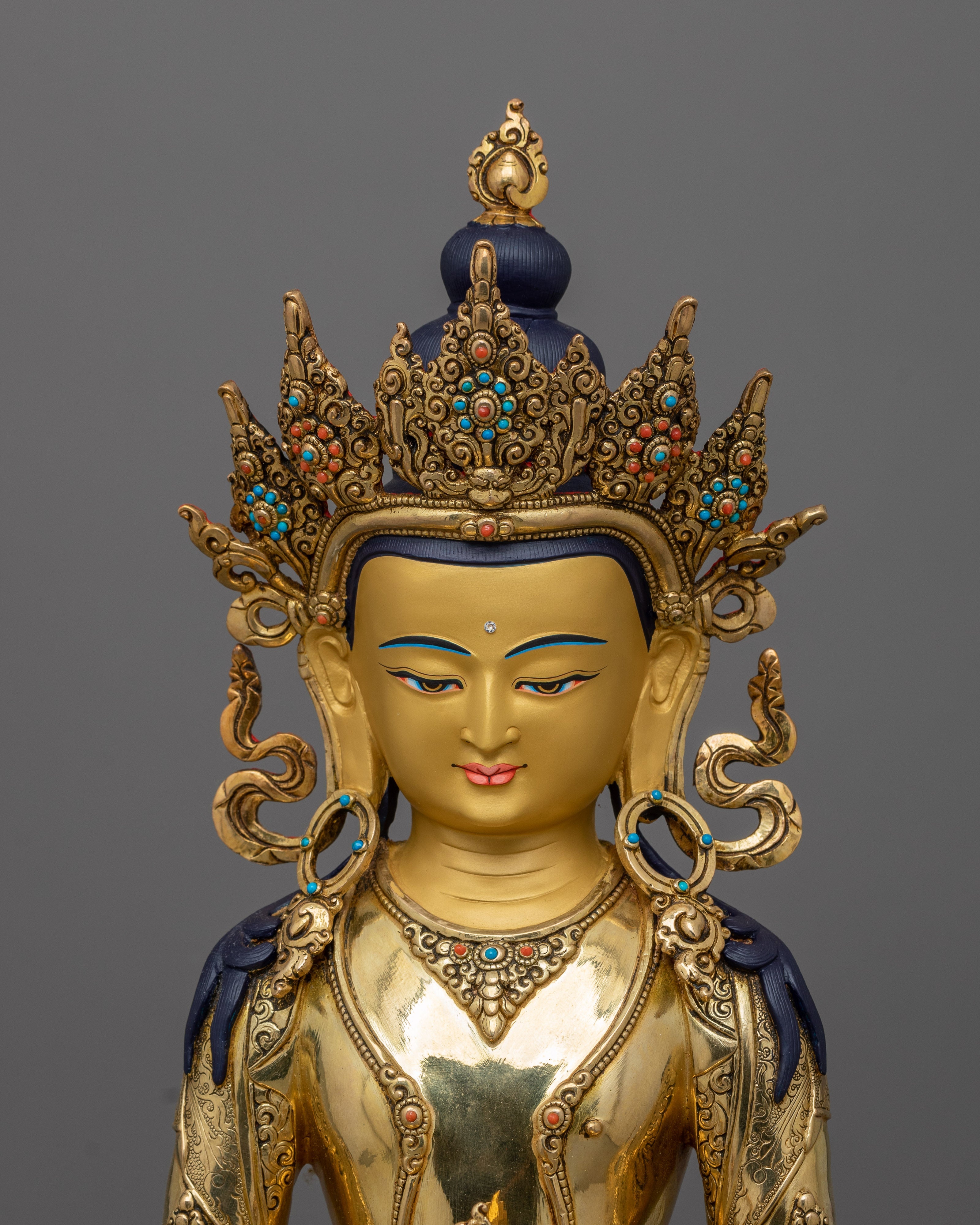 Himalayan Figurine of Longevity Deity Amitayus | God of Prosperity and Blessings