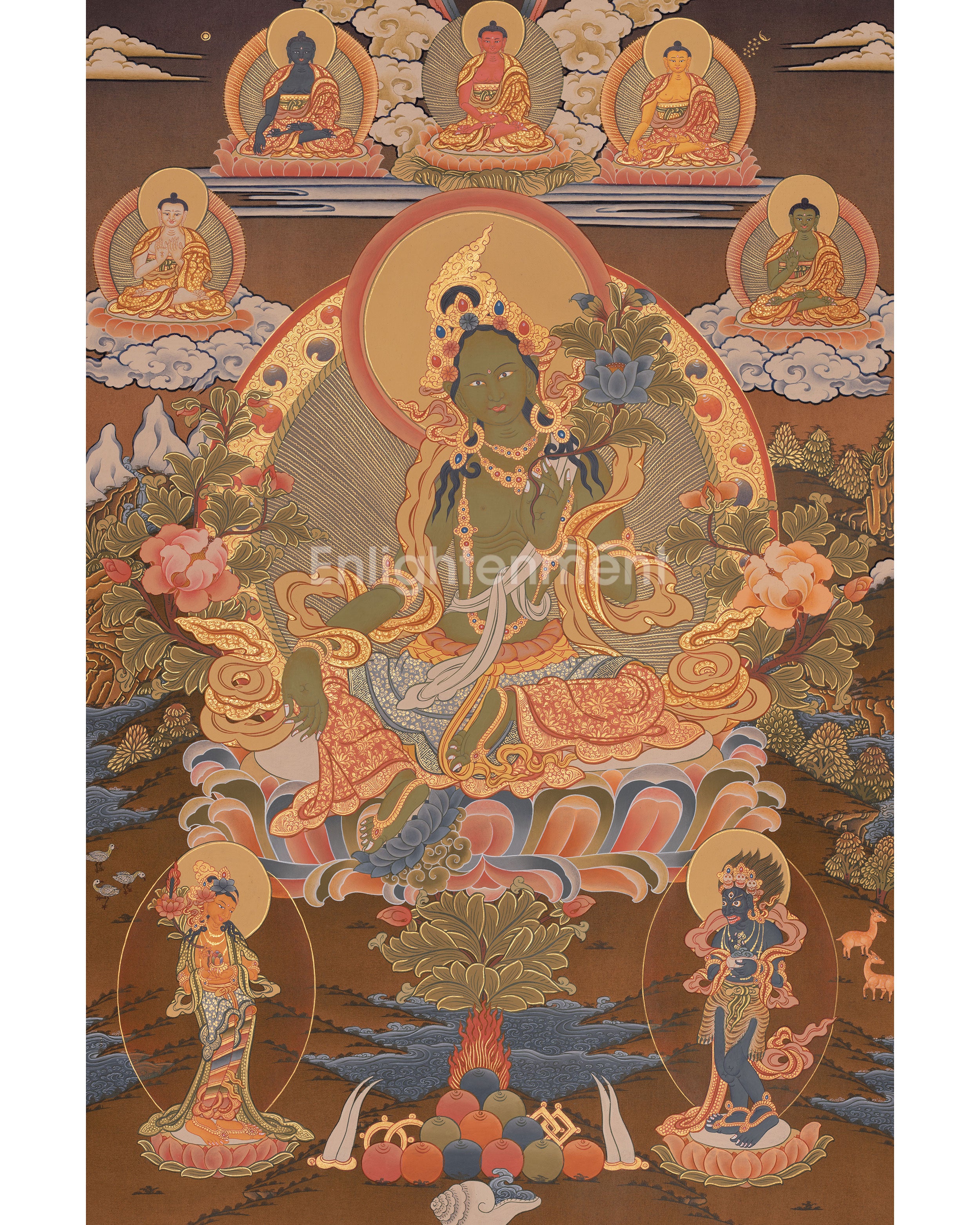 green-tara-with-five-dhyani-buddha