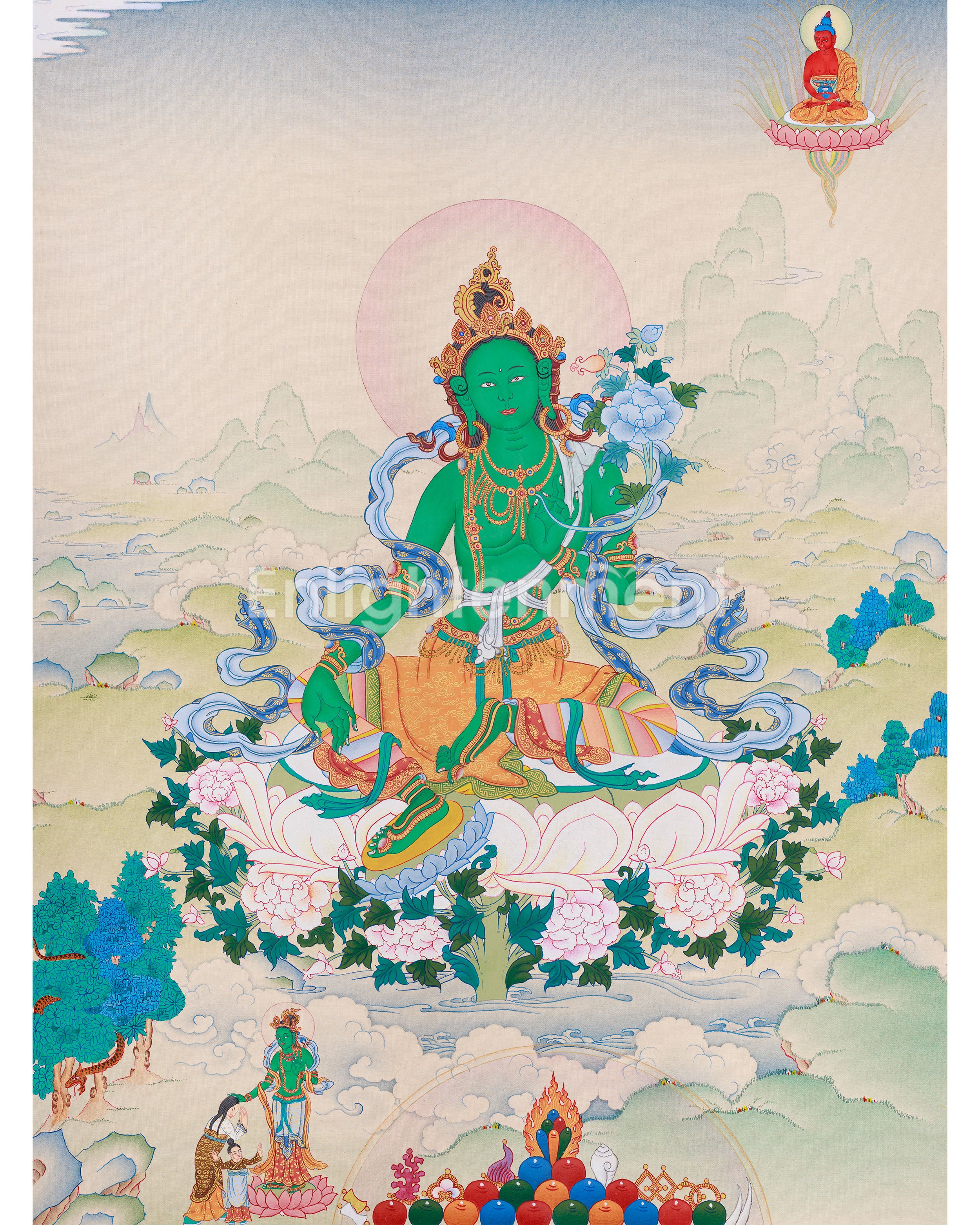green tara with amitabha buddha