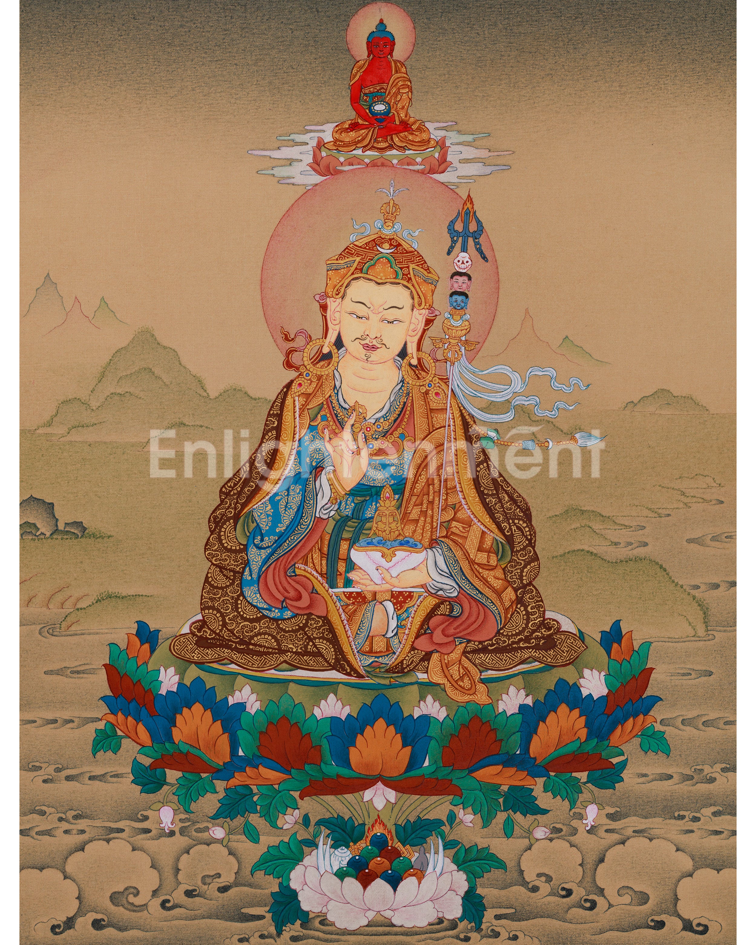 guru rinpoche with amitabha buddha