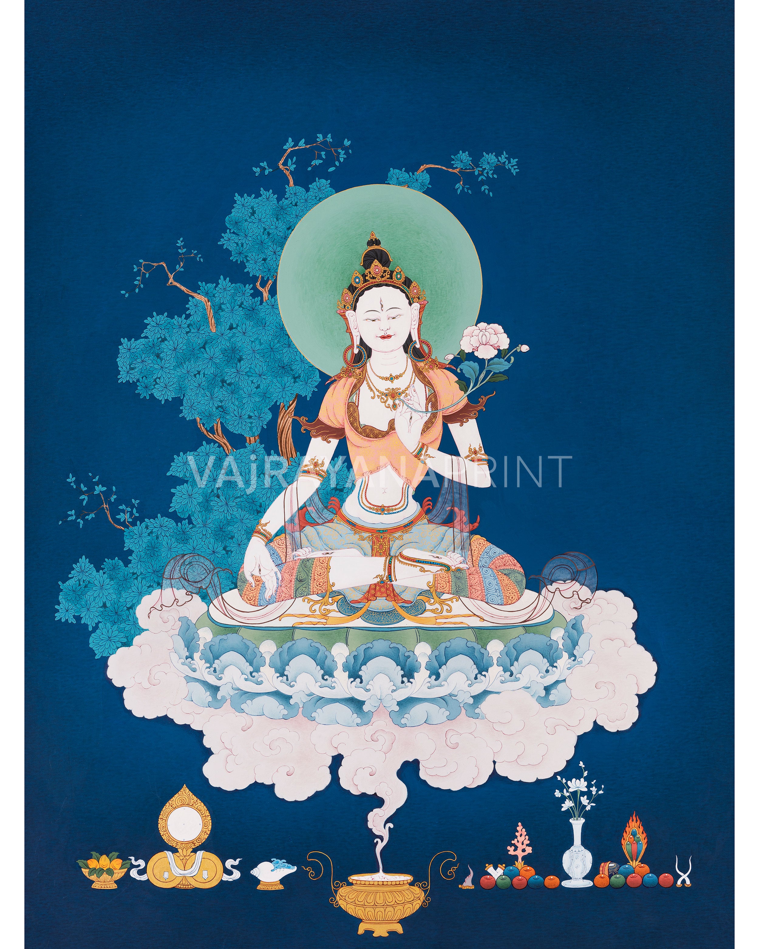 healing deity, white tara print