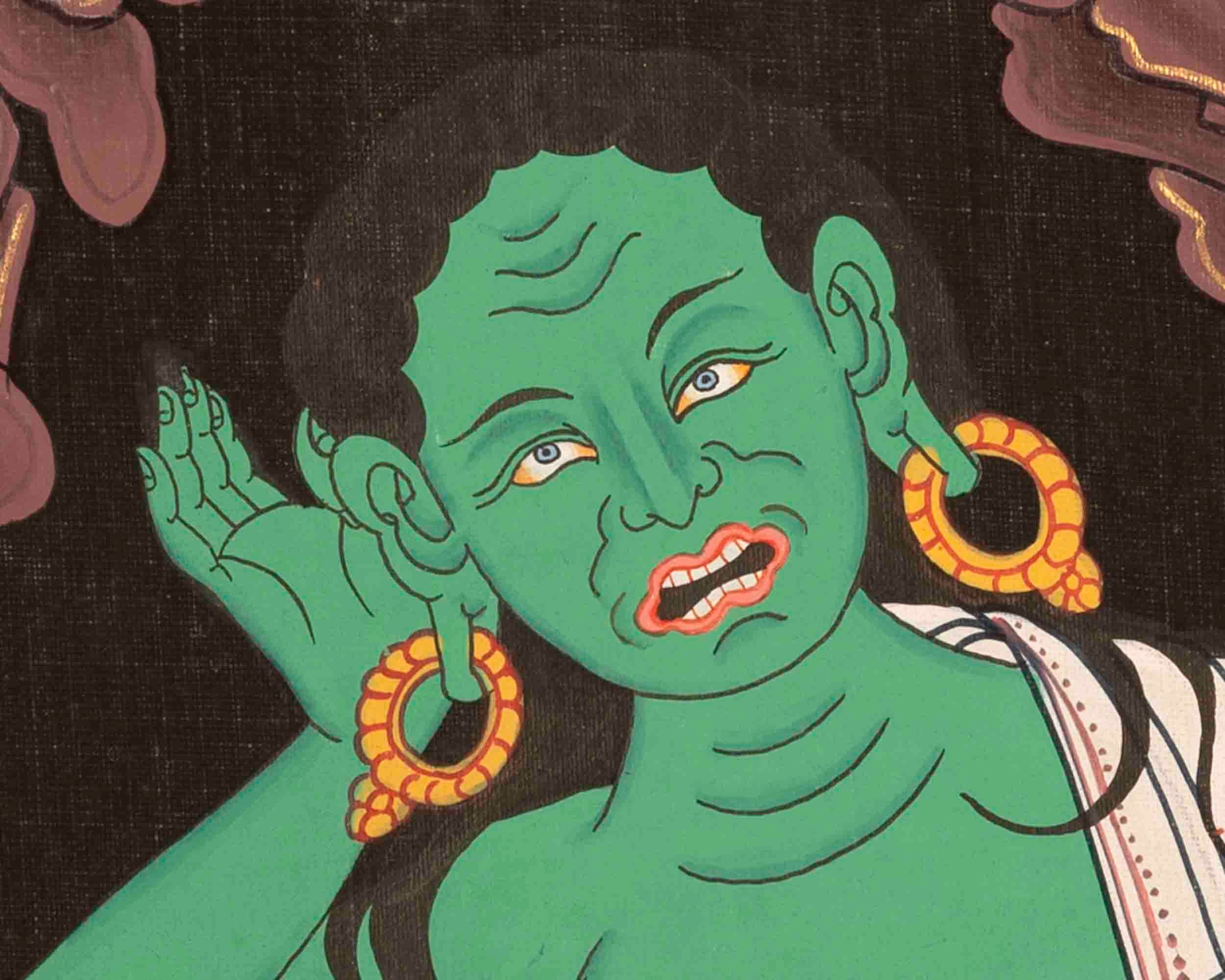 Jetsun Milarepa Best Quality Buddhist Master Thangka | Art Painting for Meditation, Good Luck , Wealth & Success |