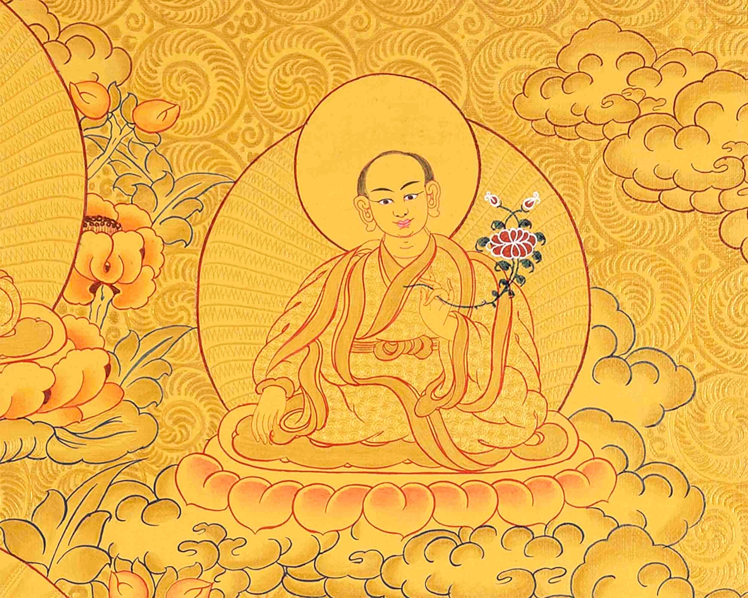 Amitayus Buddha Thangka | Original Hand Painted 24K Gold Style Tibetan Thanka |