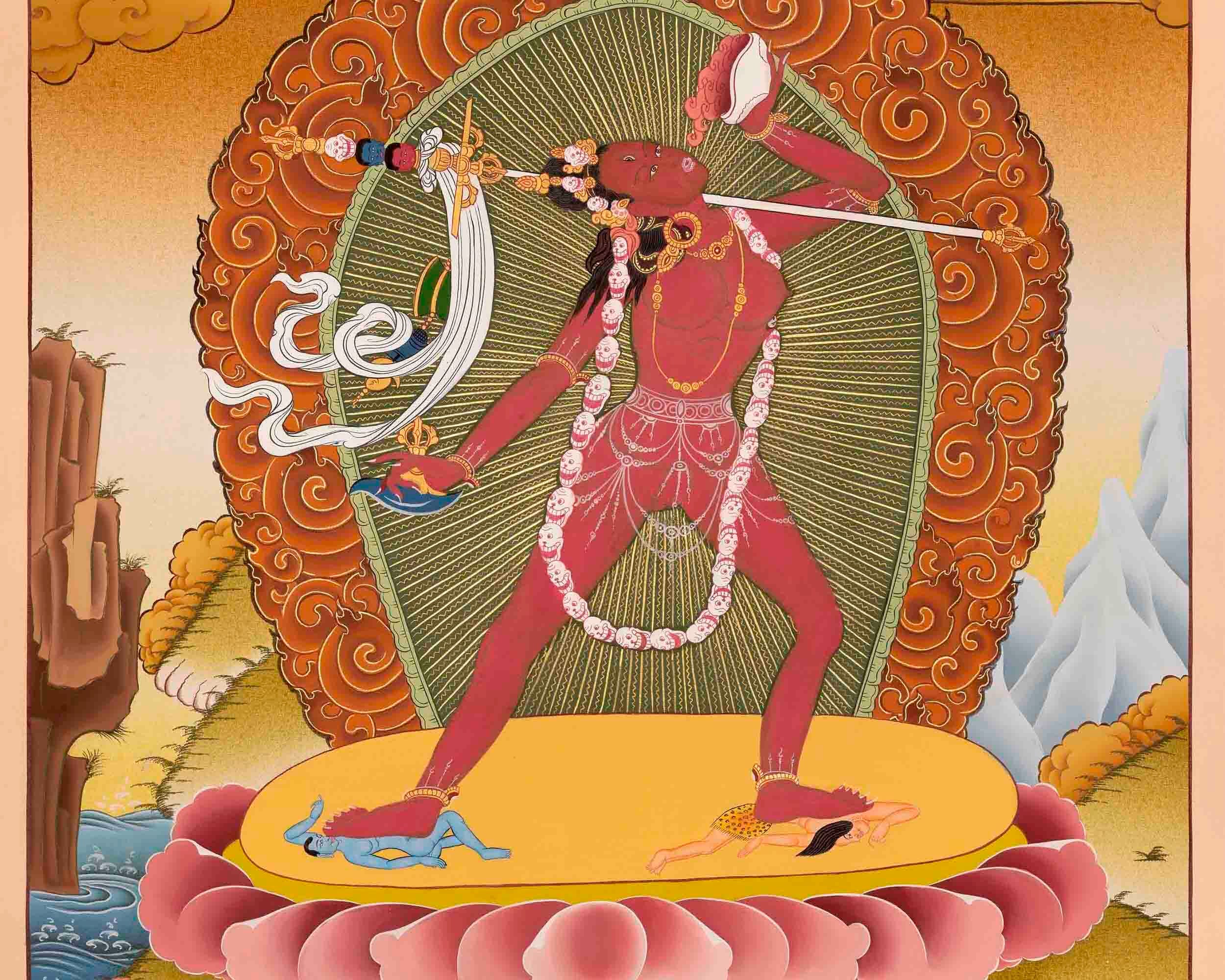 Traditional Tibetan Thangka | Yidam Vajrayogini | Thangka Painting | The Divine Dakini |