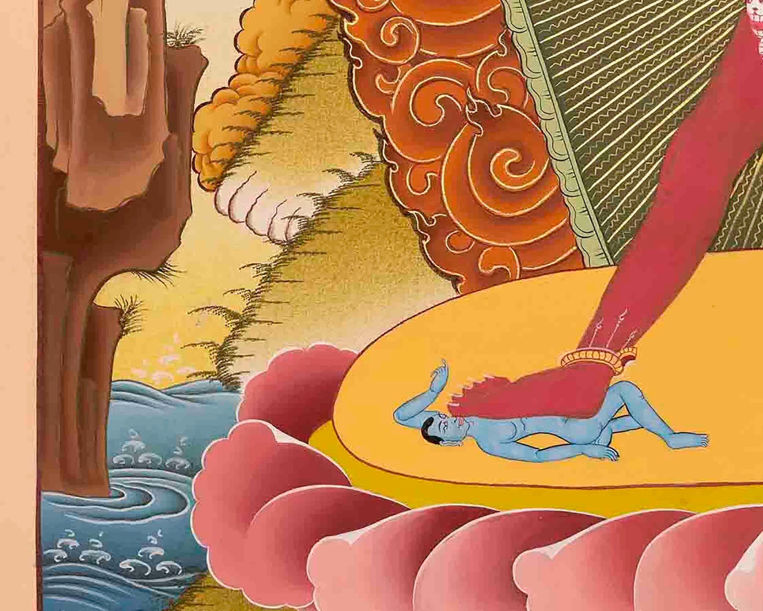 Traditional Tibetan Thangka | Yidam Vajrayogini | Thangka Painting | The Divine Dakini |