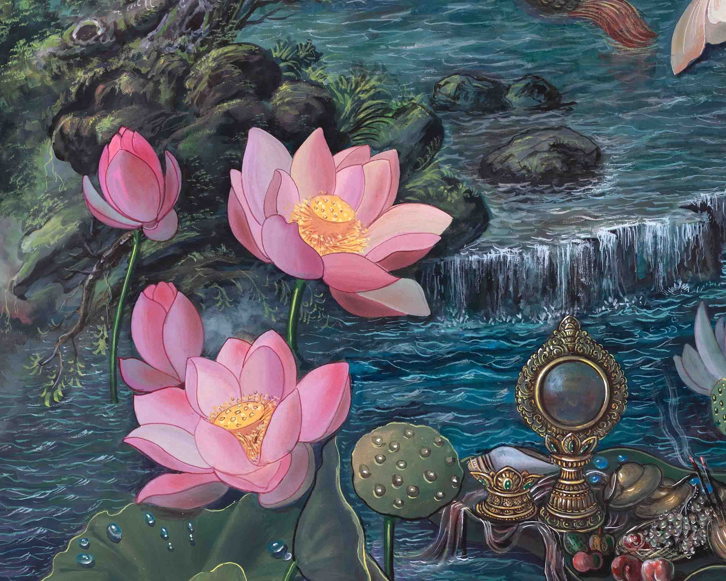 Original Hand Painted White Tara Thangka Art | Tibetan Buddhist Religious Painting