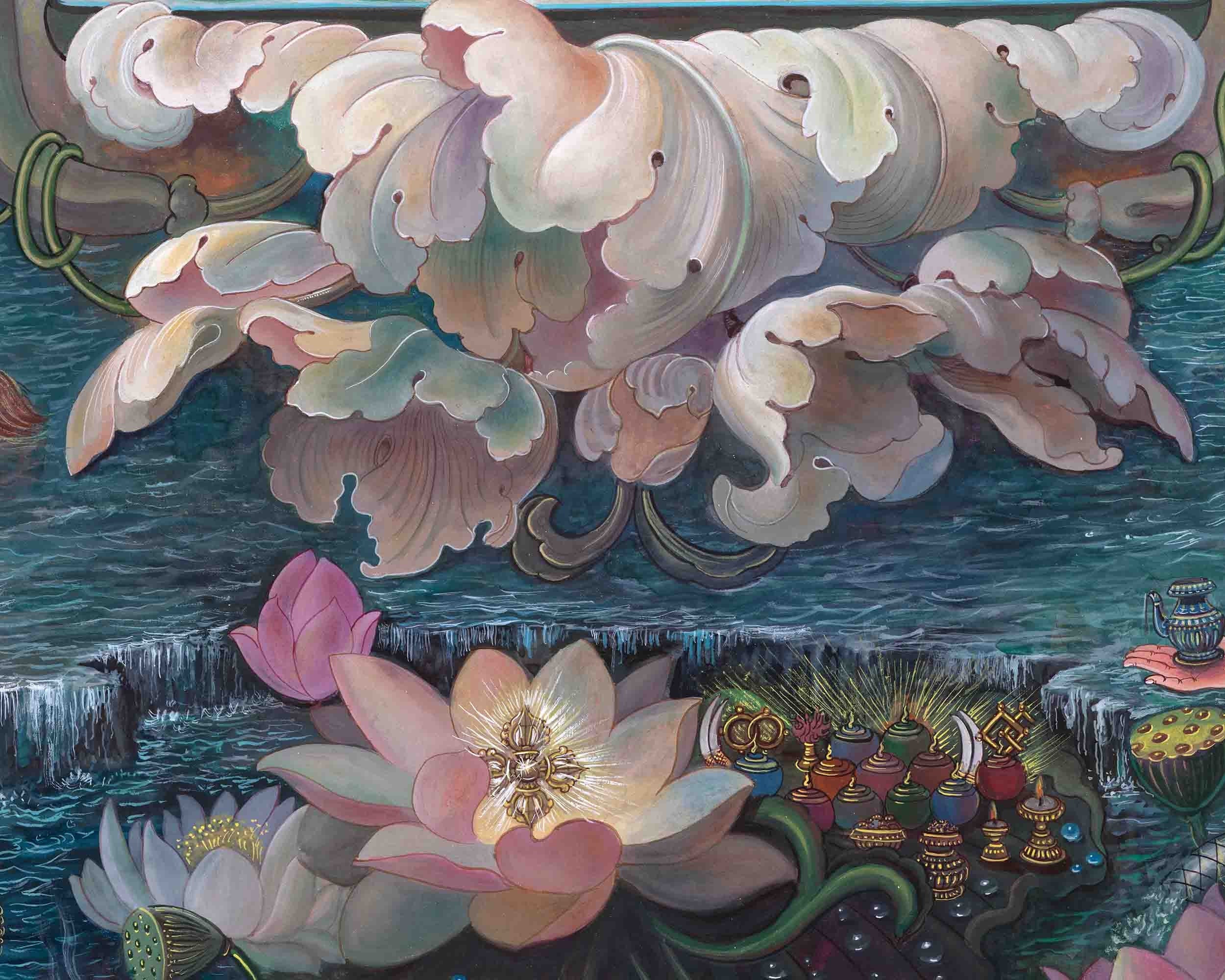 Original Hand Painted White Tara Thangka Art | Tibetan Buddhist Religious Painting