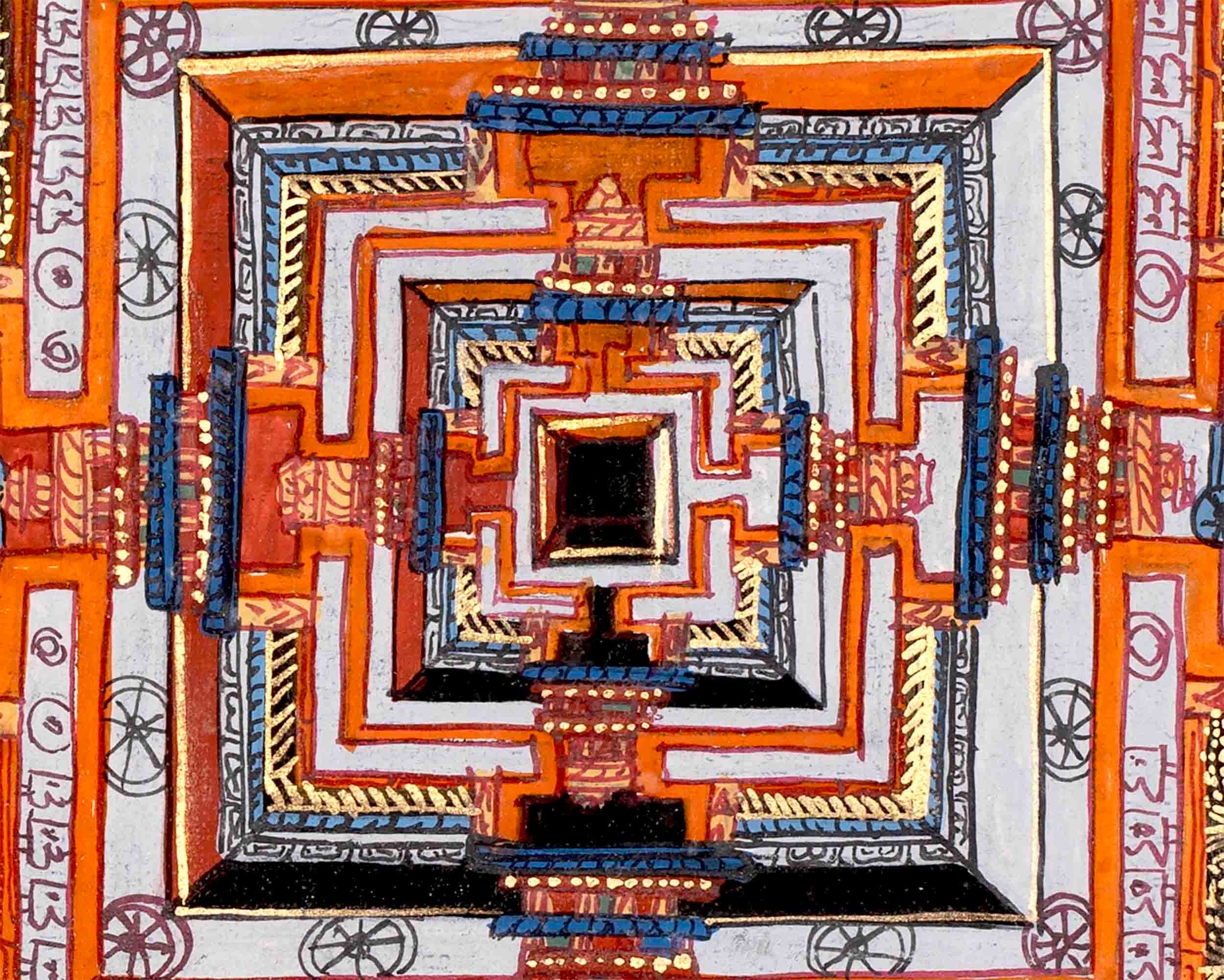 Original Hand-Painted Kalachakra Mandala | Mandala Thangka Wall Hanging