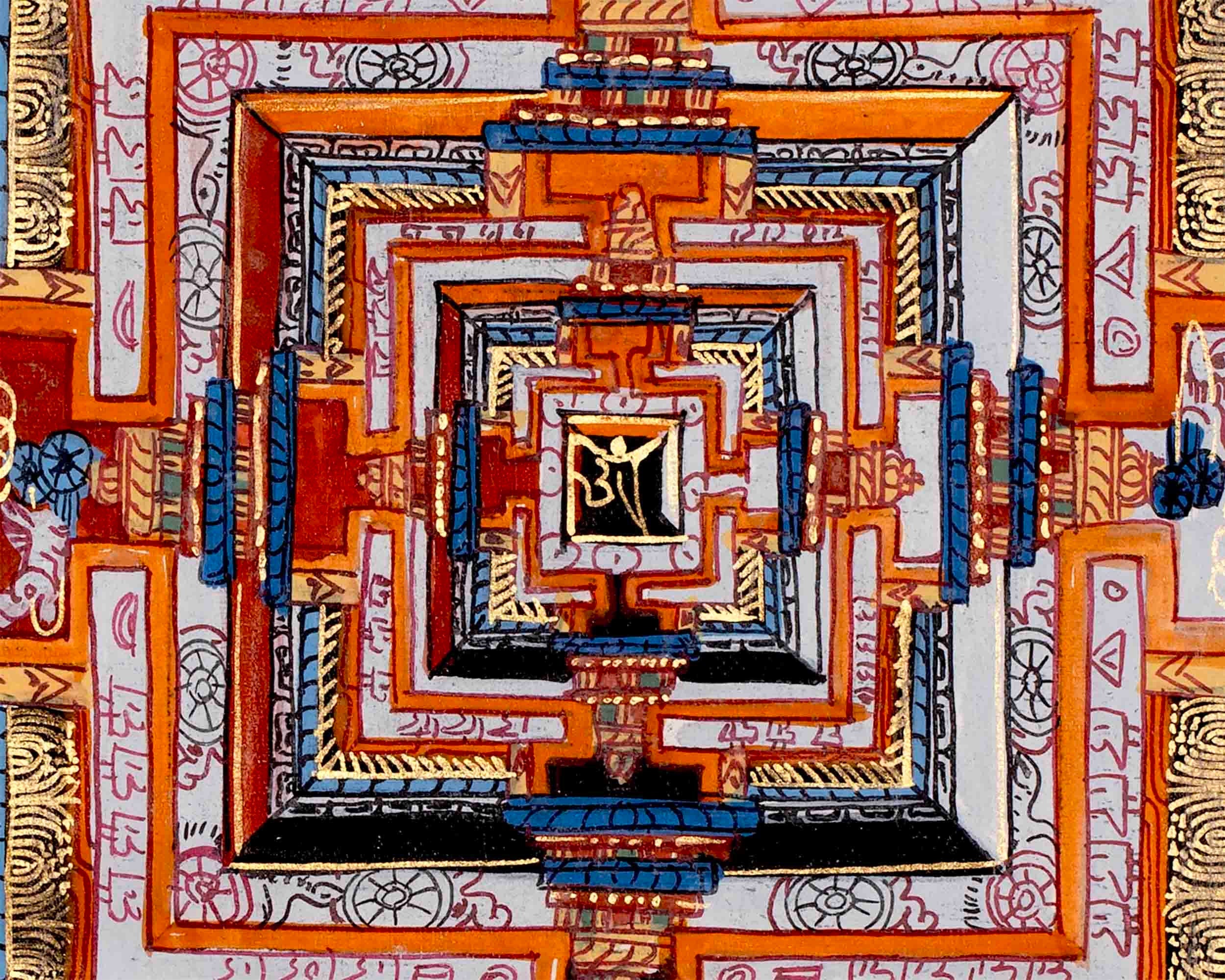 Original Hand-Painted Kalachakra Mandala | Mandala Thangka Wall Hanging