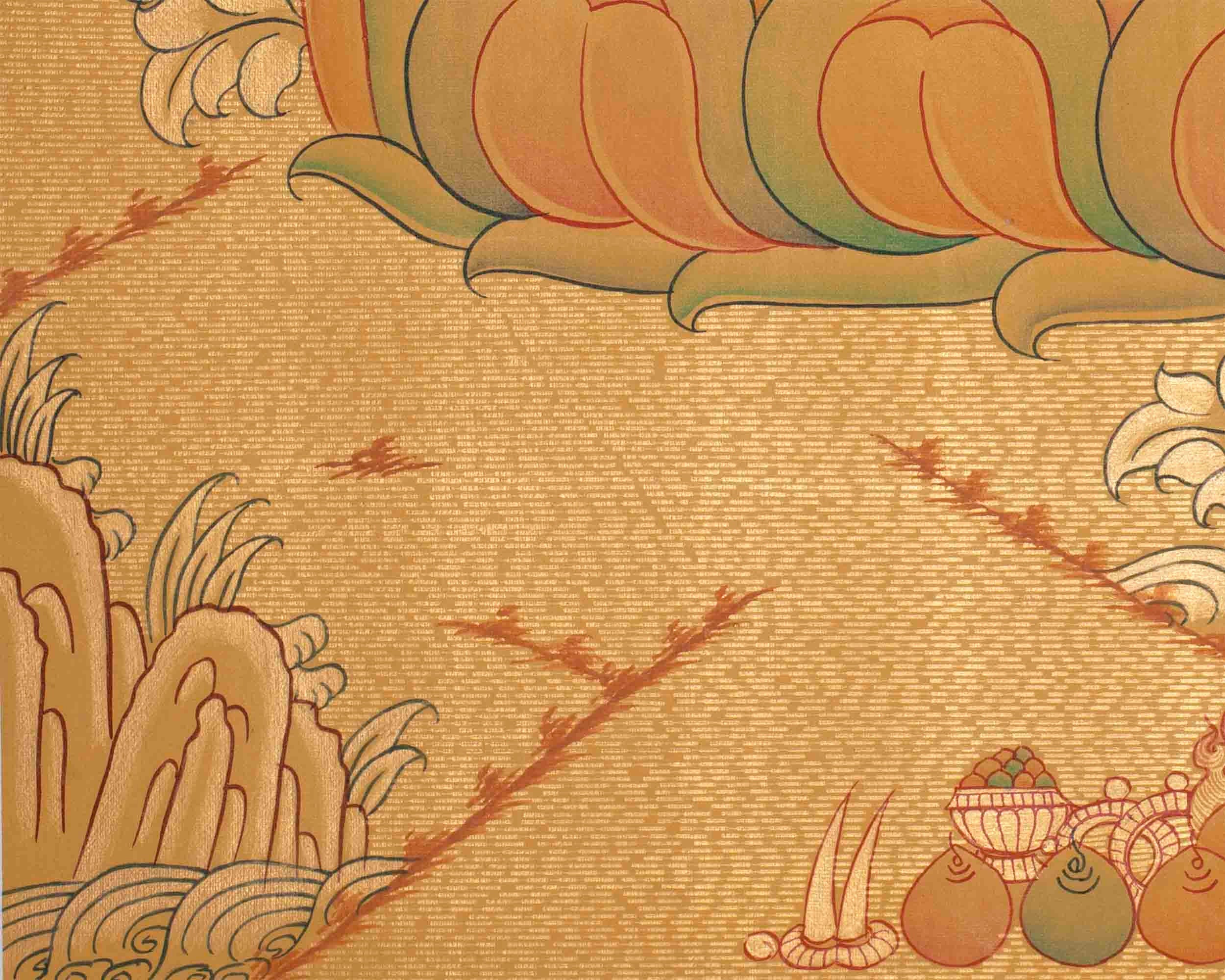 Original Full Gold Style Vajrasattva Thangka | Hand-Painted Thanka