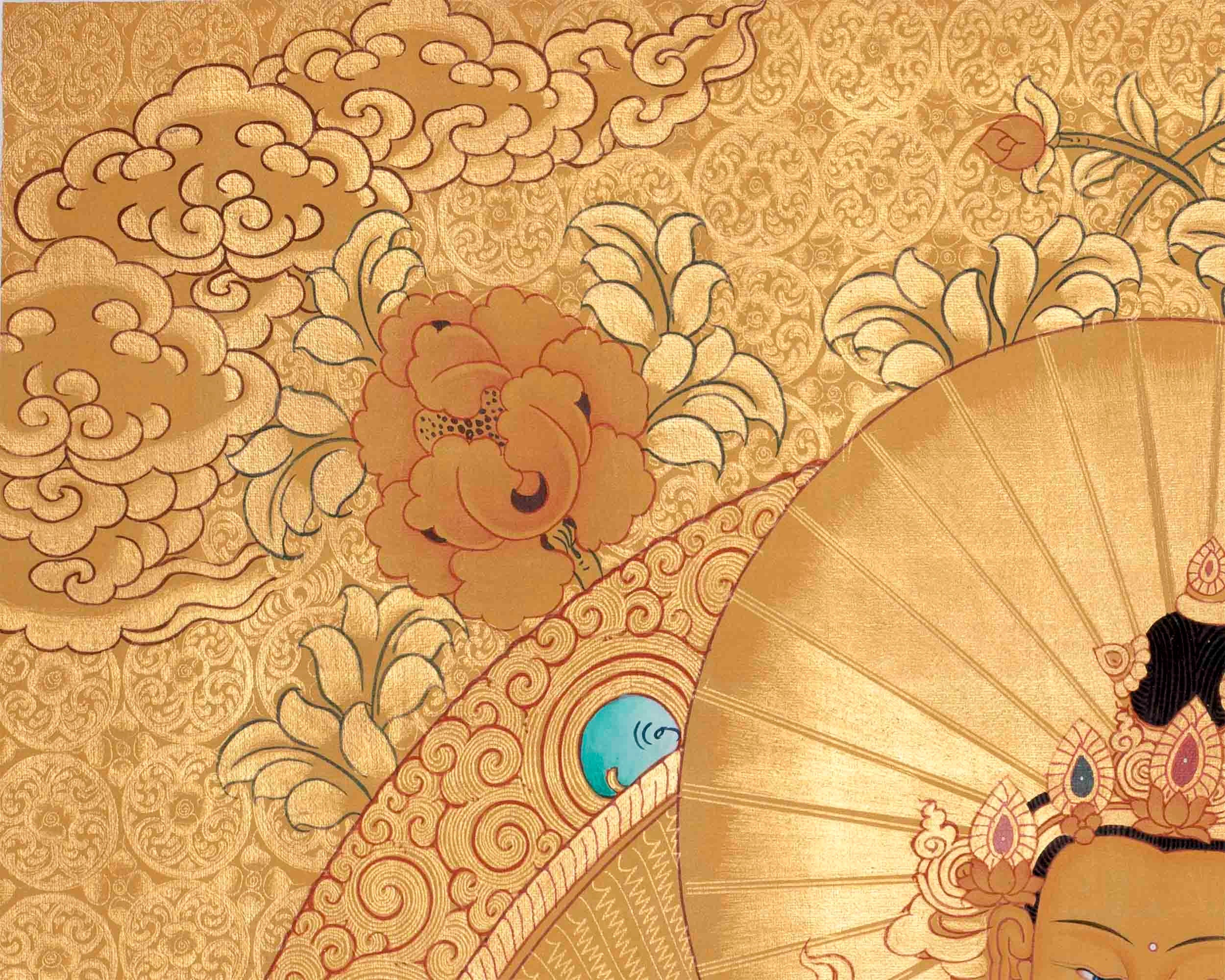 Original Full Gold Style Vajrasattva Thangka | Hand-Painted Thanka