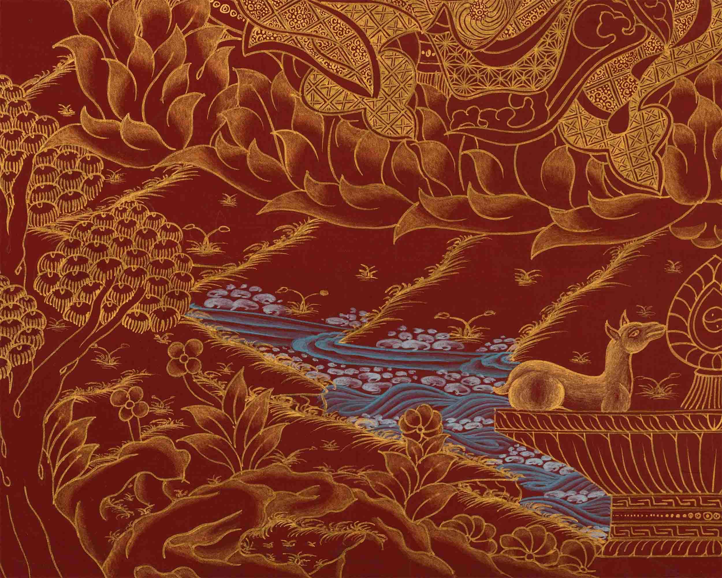 Guru Rinpoche Thangka | Red Background | Guru Padmasambhava
