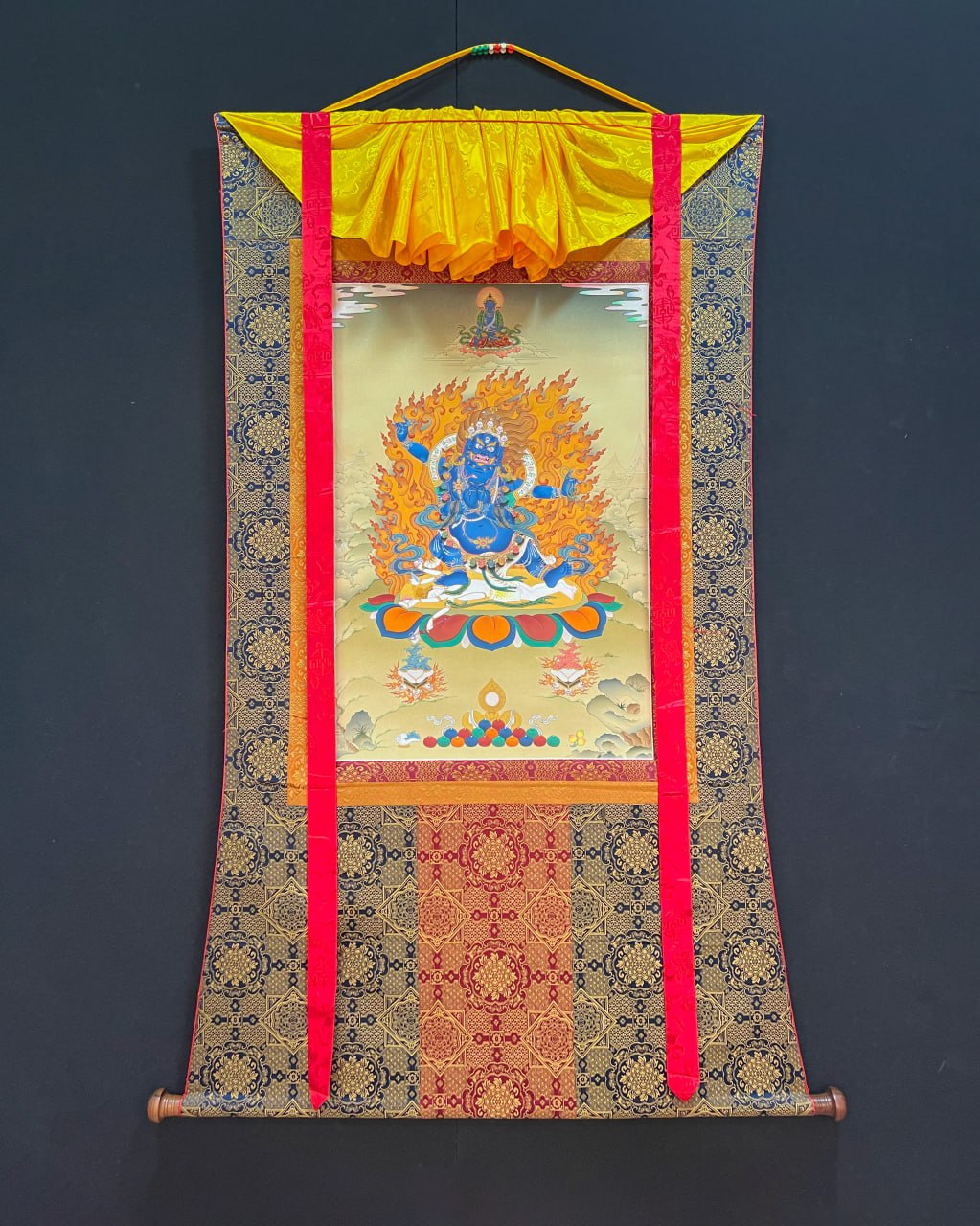 Vajrapani Thangka With Brocade