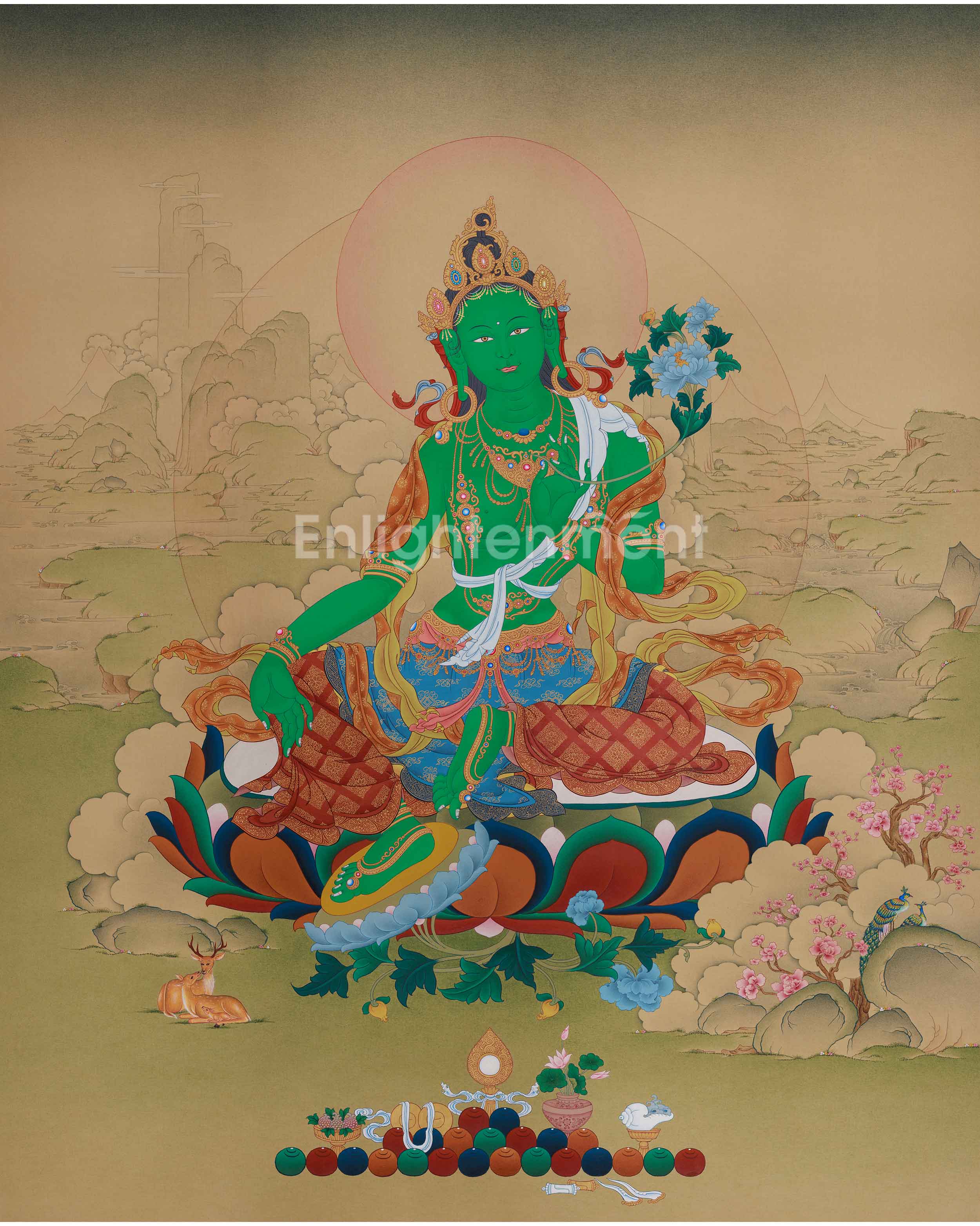 savior-goddess-green-tara-thangka
