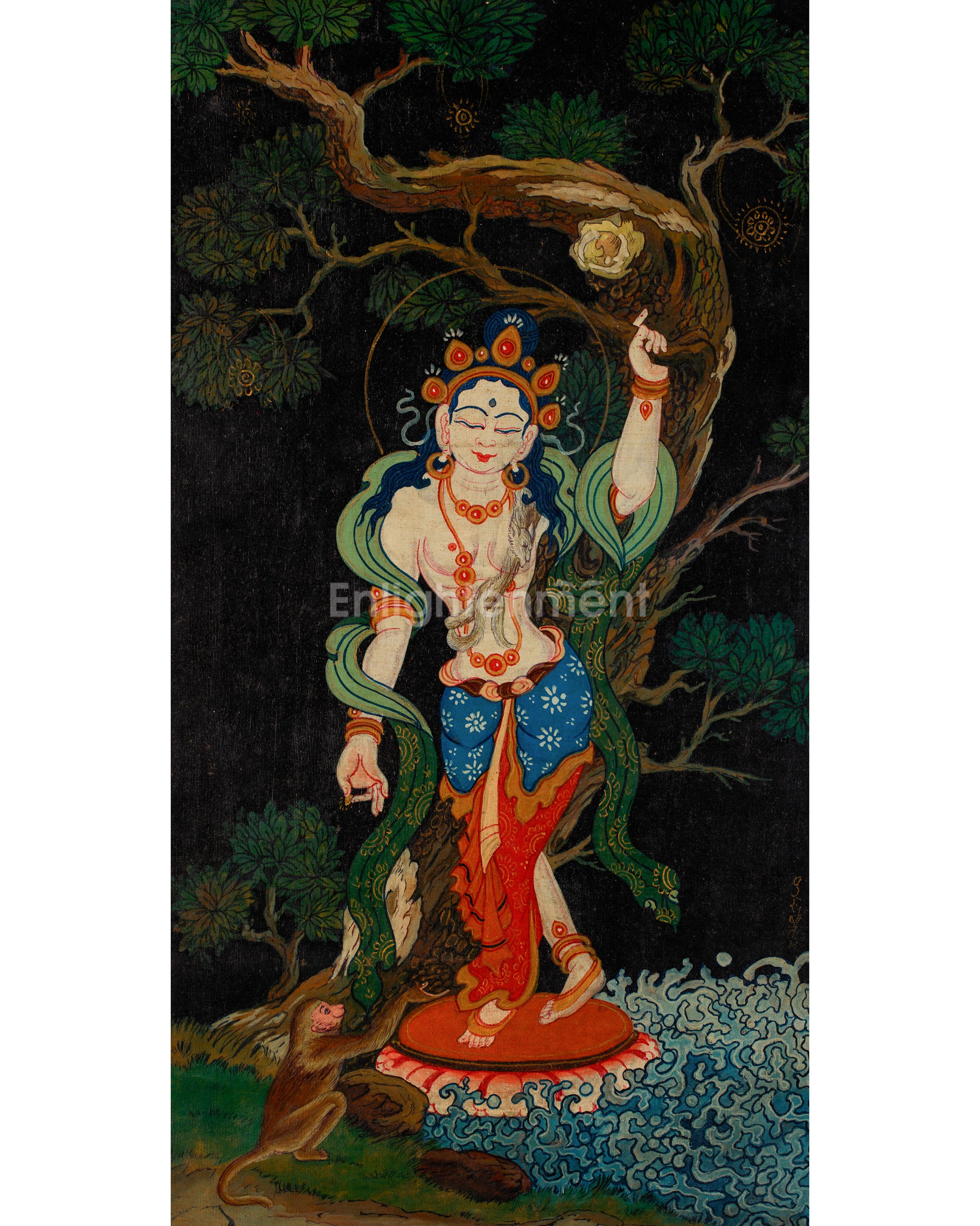 standing chenrezig painting