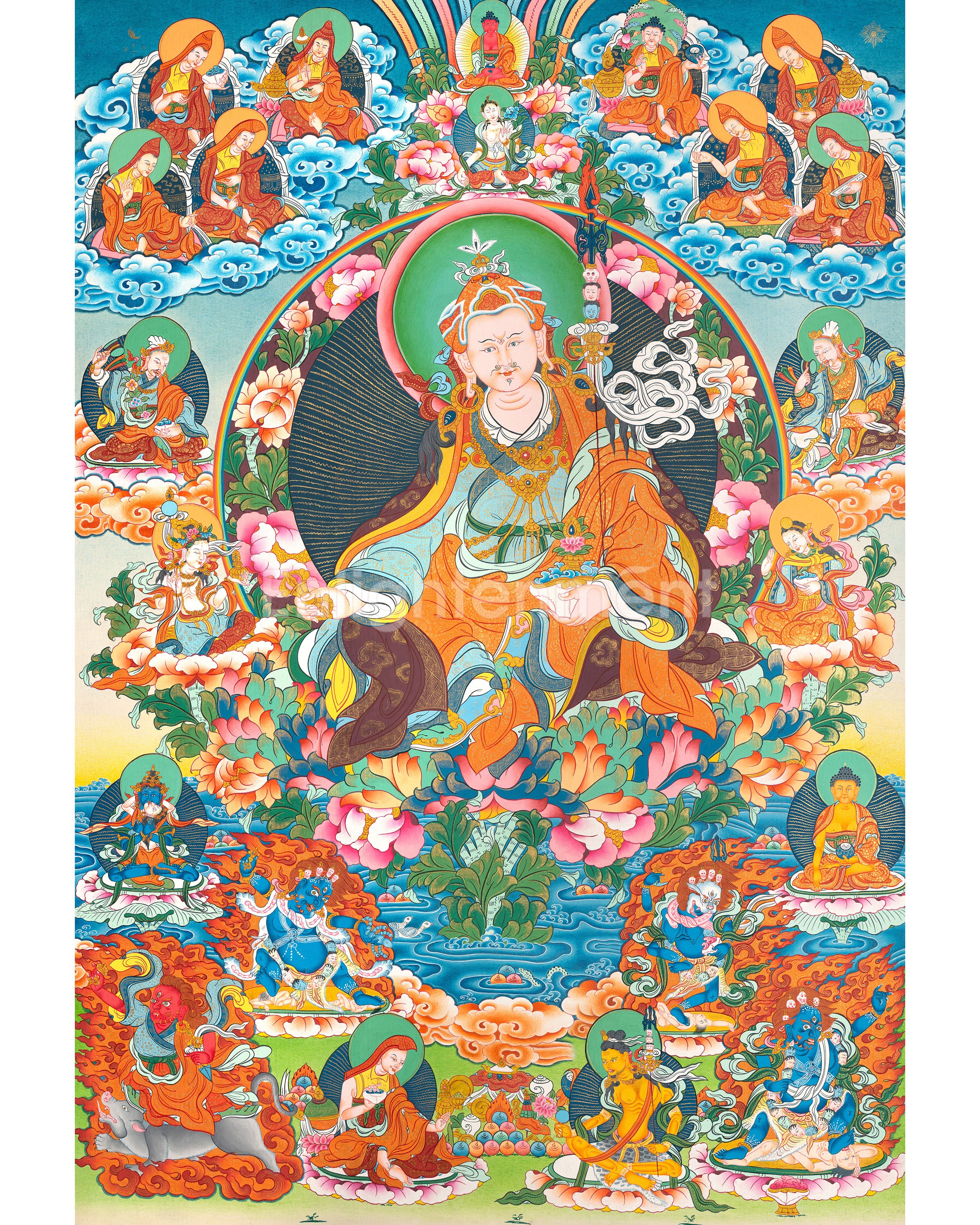 thangka-of-eight-manifestations-of-guru-padmasambhava