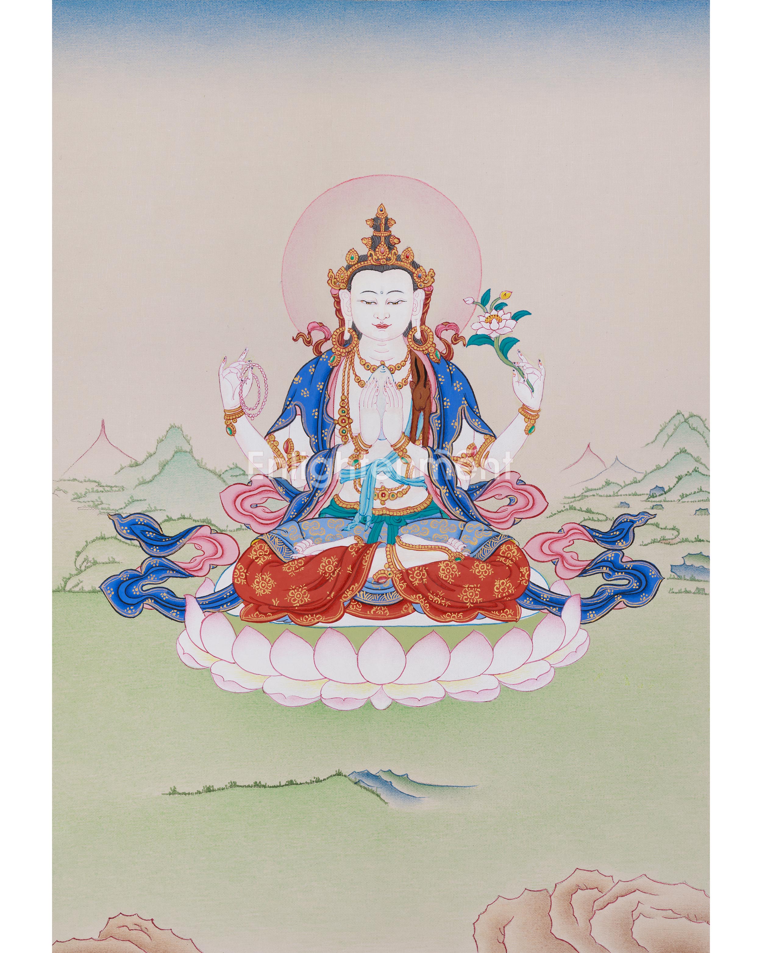 thangka-of-four-armed-avalokiteshvara