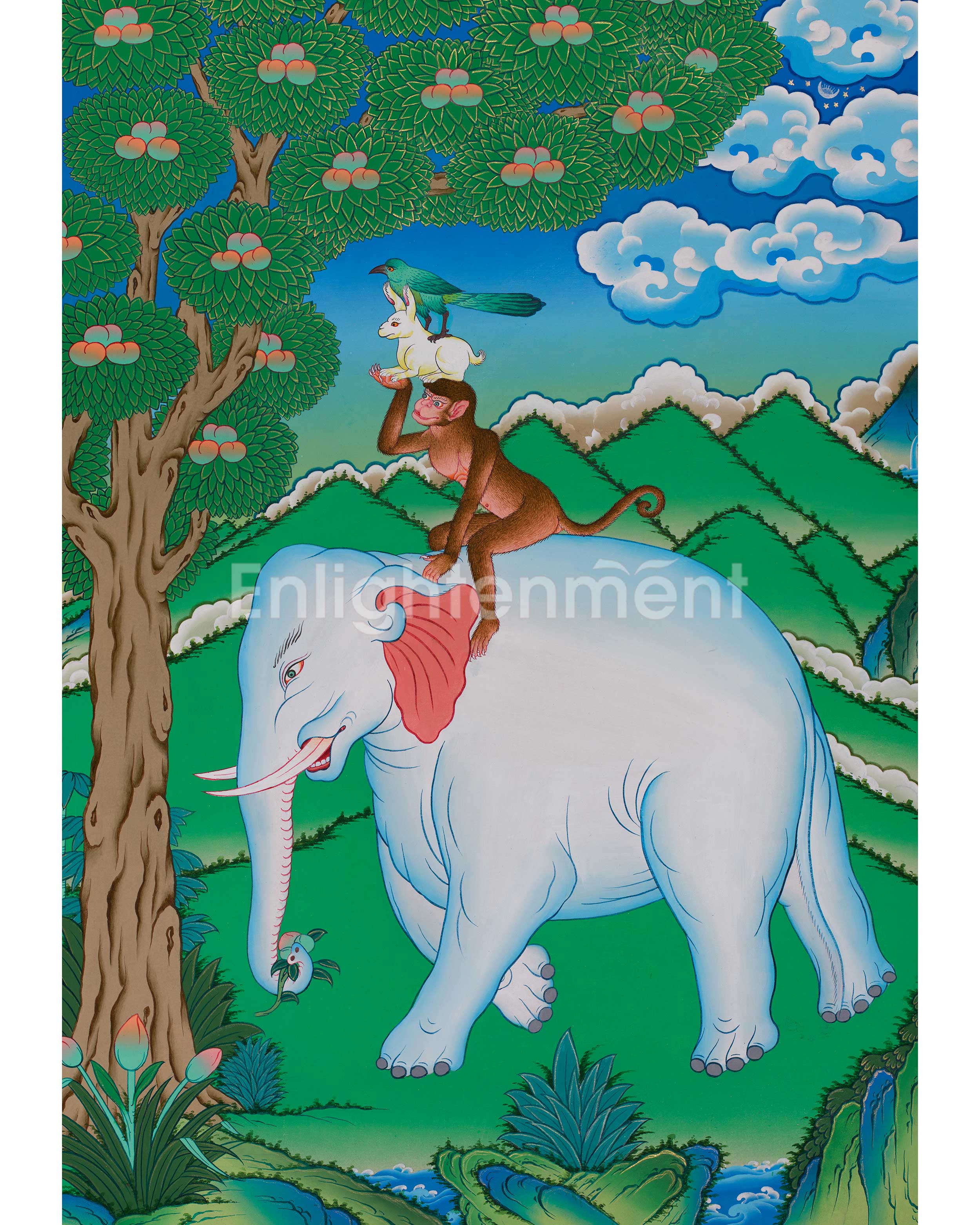 thangka-of-four-harmonious-friends