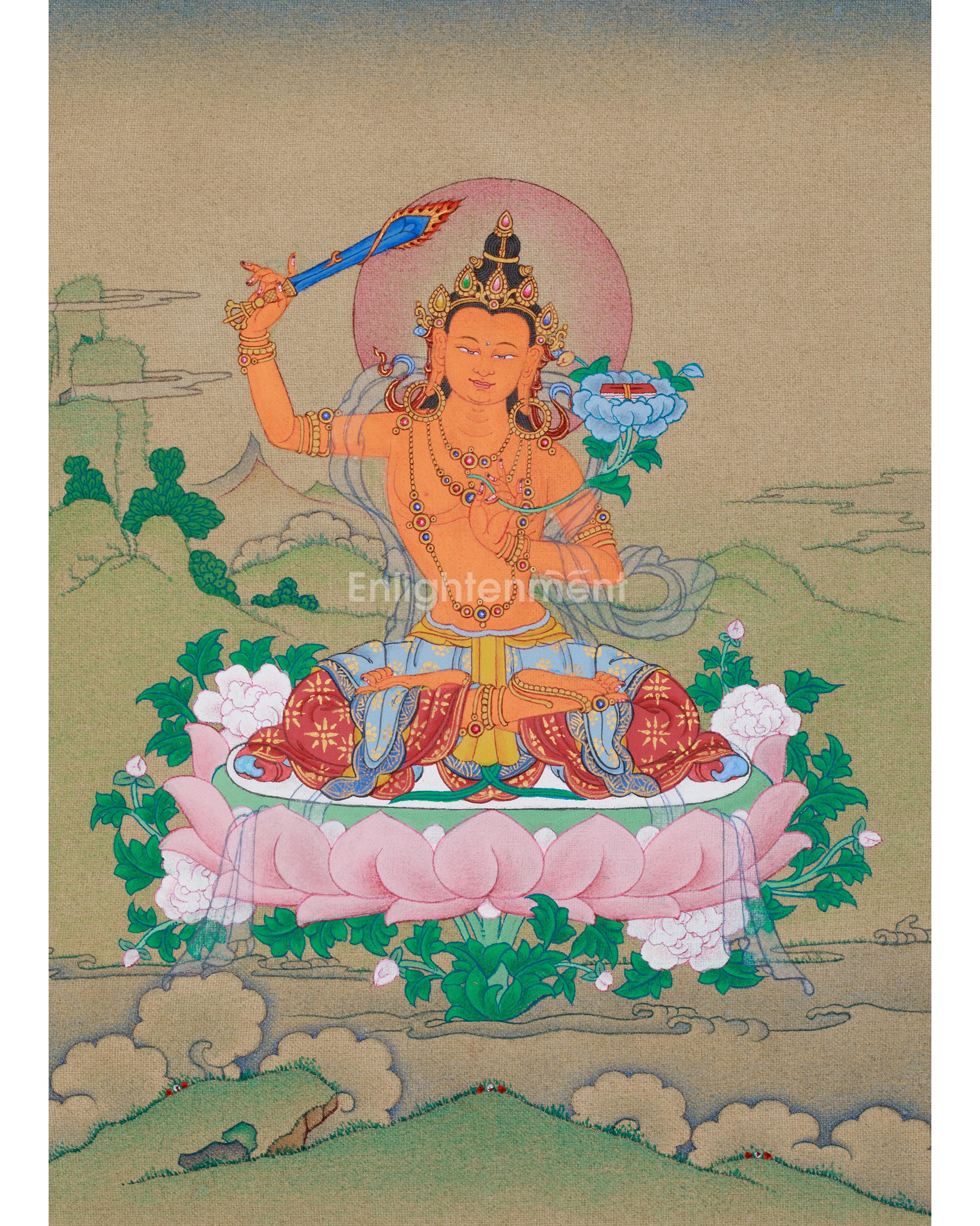 thangka-of-traditional-bodhisattva-manjushri