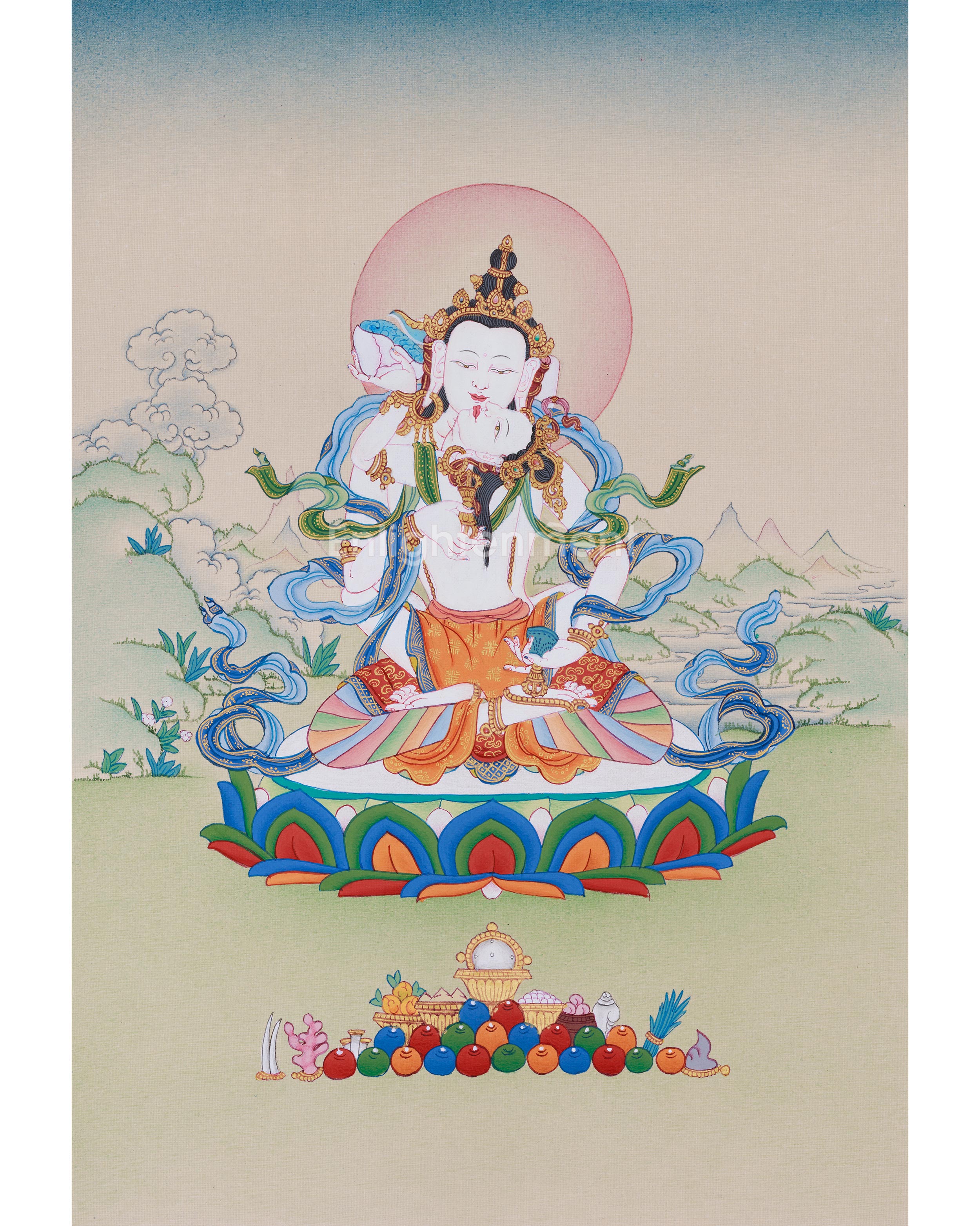 thangka-of-vajrasattva-with-consort
