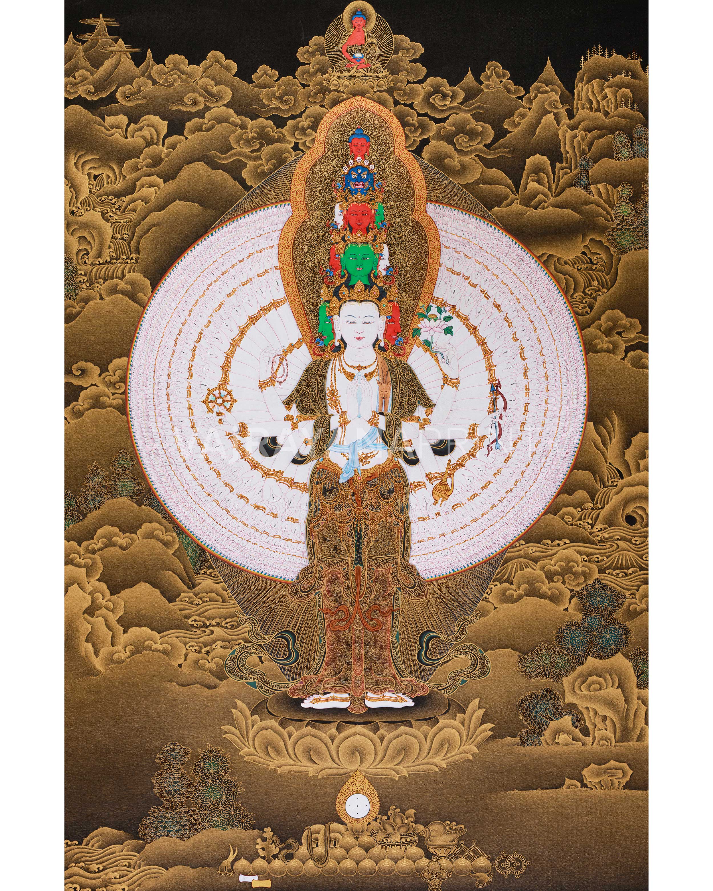 thousand armed chenrezig canvas print