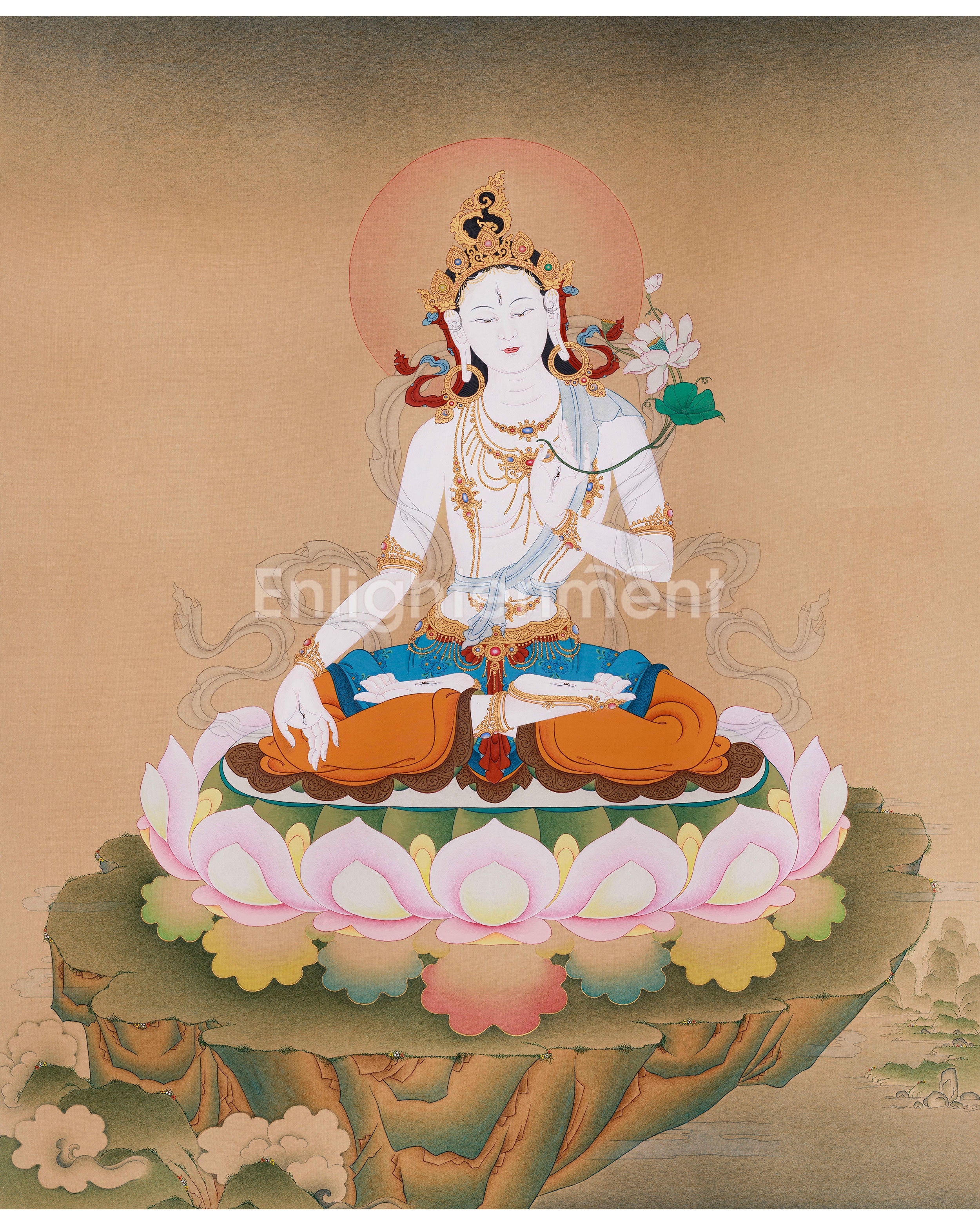 tibetan buddhist goddess white tara painting