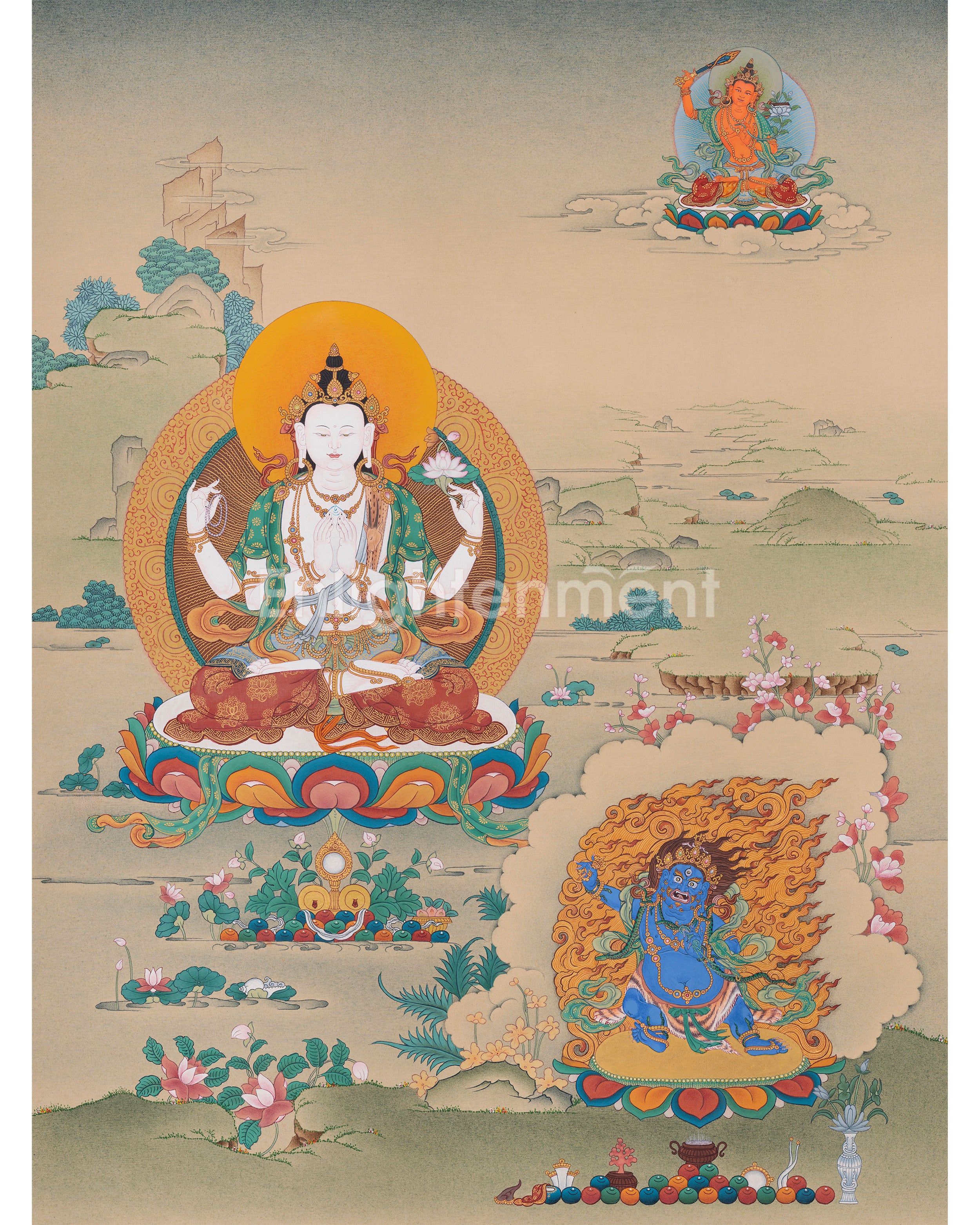 trio-bodhisattva-chenrezig-manjushri-and-vajrapani