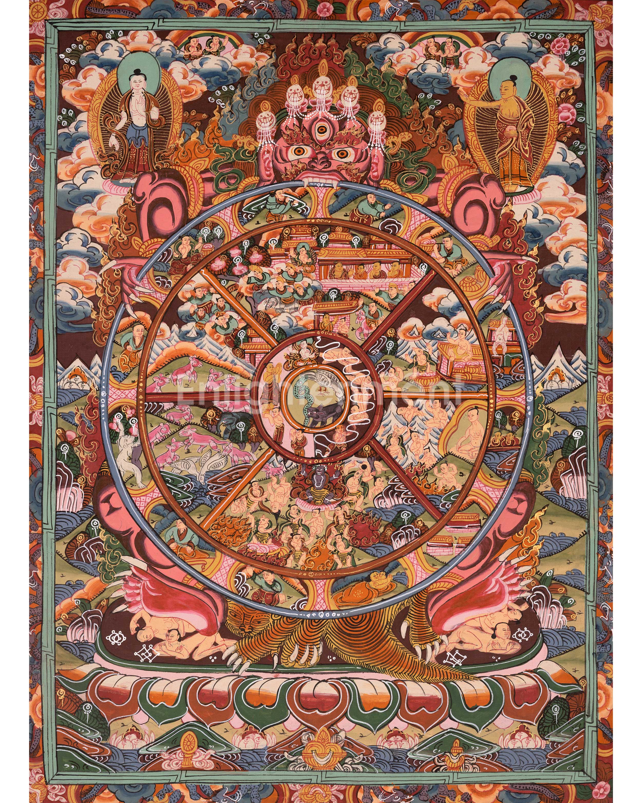 wheel of life buddhist painting