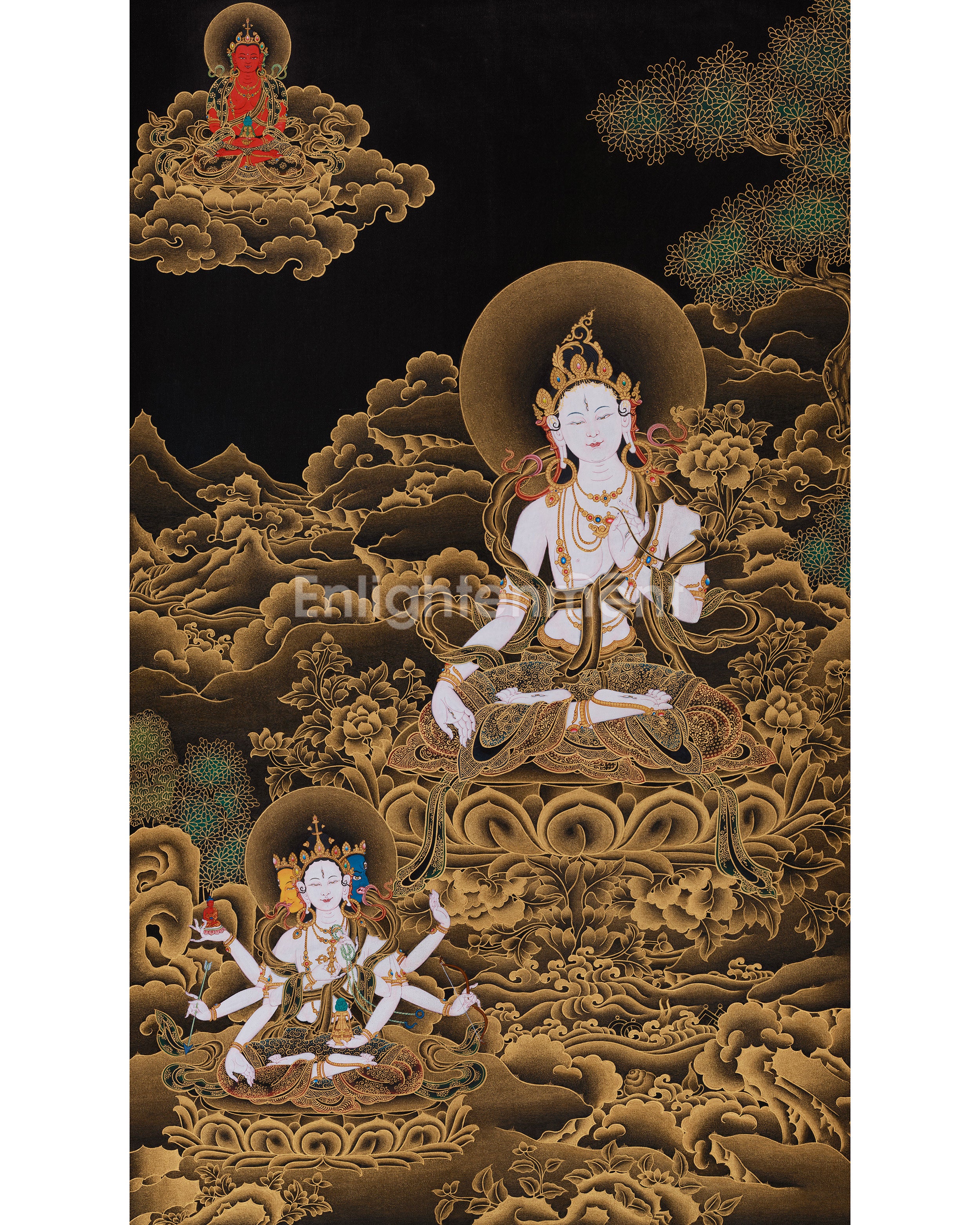 white-tara-with-amitayus-and-namgyalma-thangka