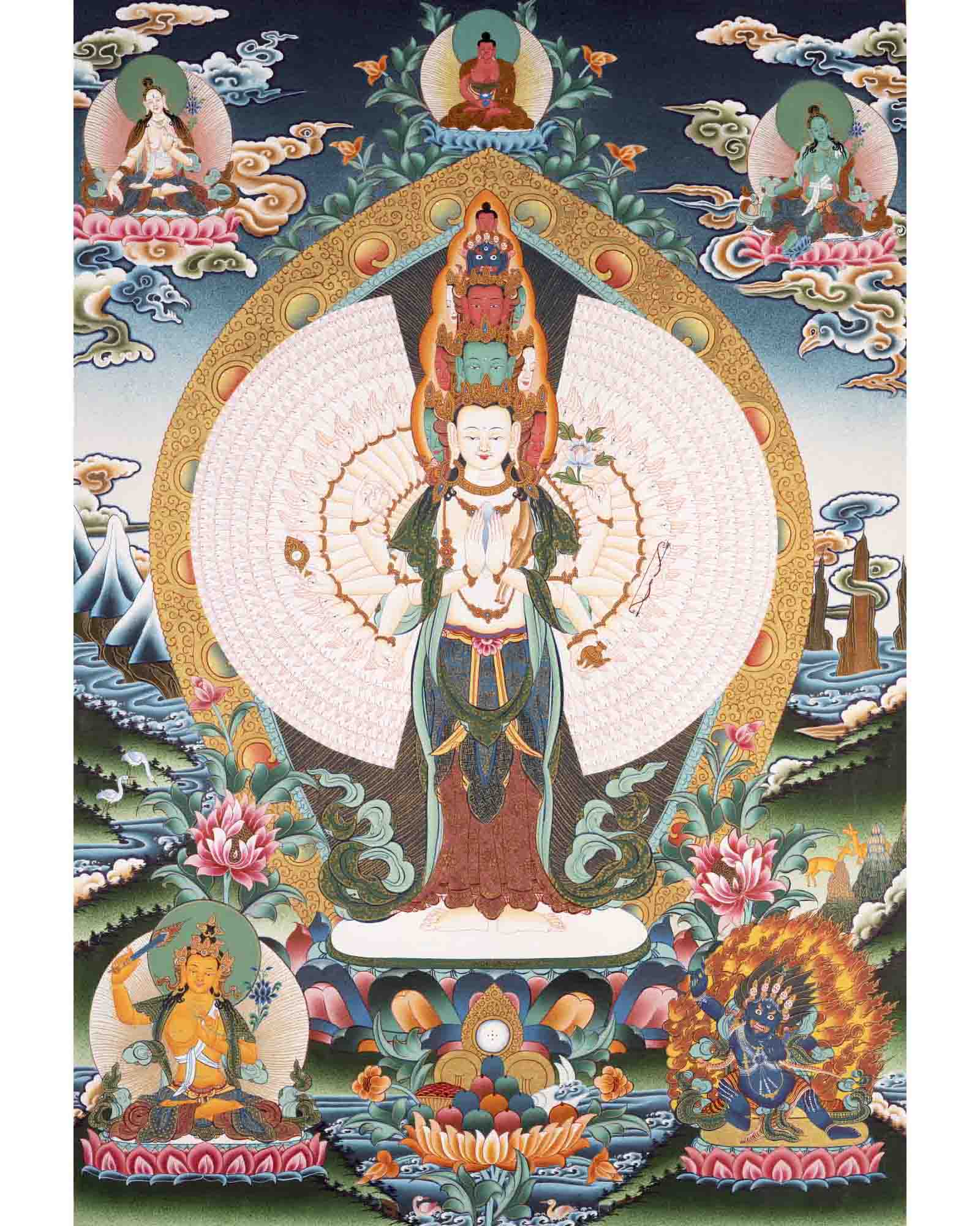 1000 Armed Avalokiteshvara Thangka | Religious Wall Decors