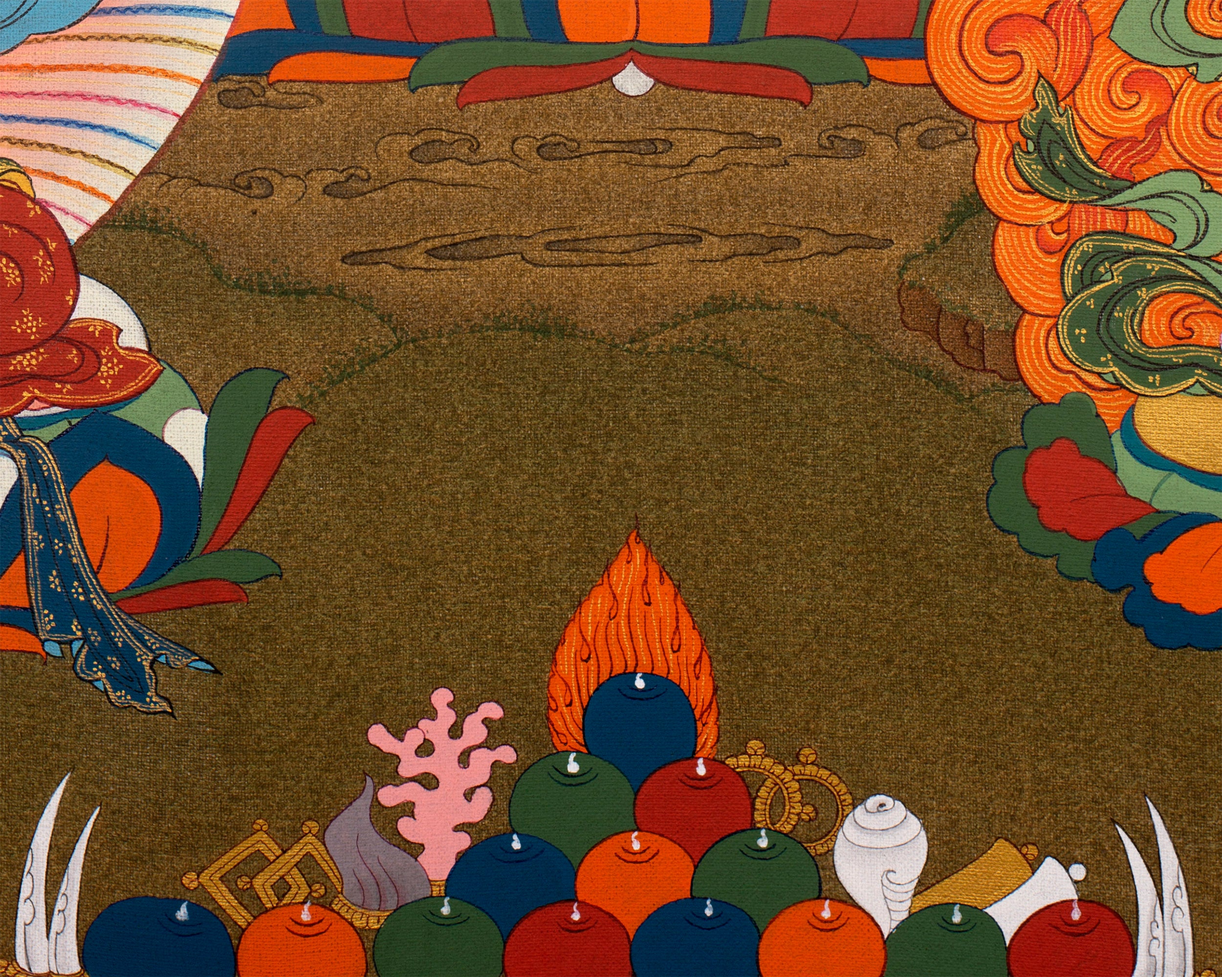 Avalokiteshvara, Manjushri & Vajrapani Thangka (includes Brocade) , 1000 Armed Chenrezig, Tibetan Buddhist Art