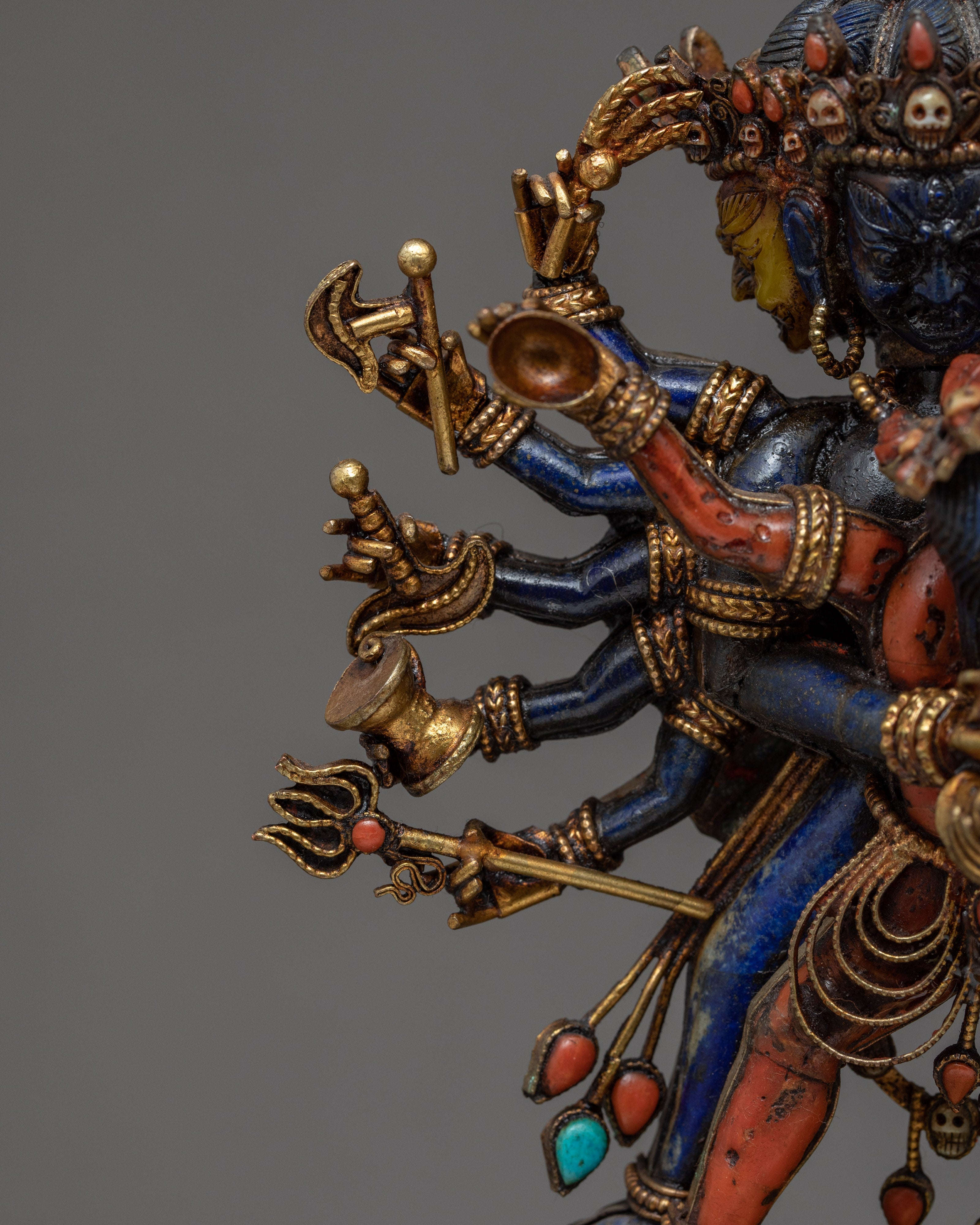 Chakrasamvara Statue Base | 3D Copper Statue Display Stand for Home Decor | Nepali Art