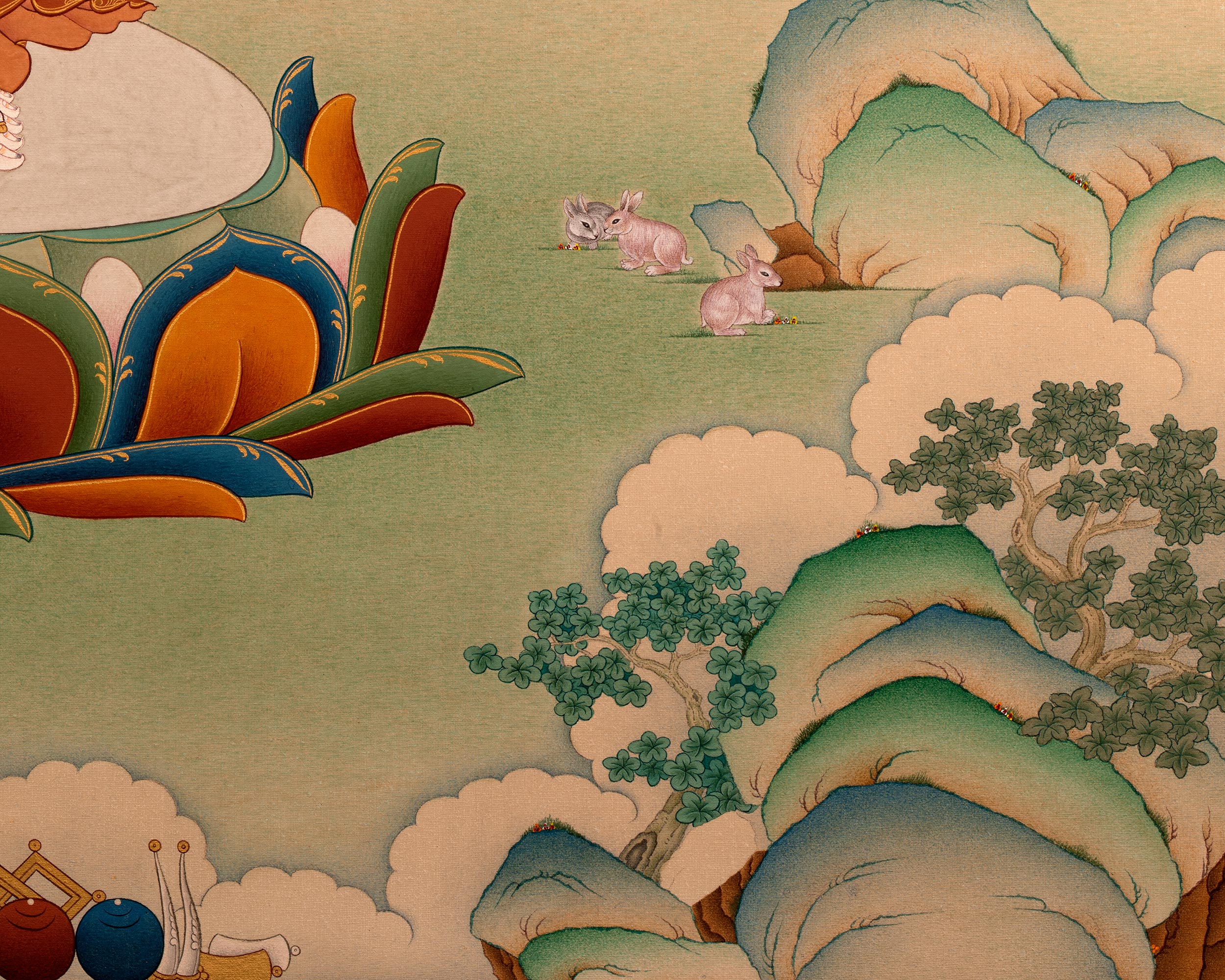 Standing Chenrezig Thangka Print | Bodhisattva Art Print