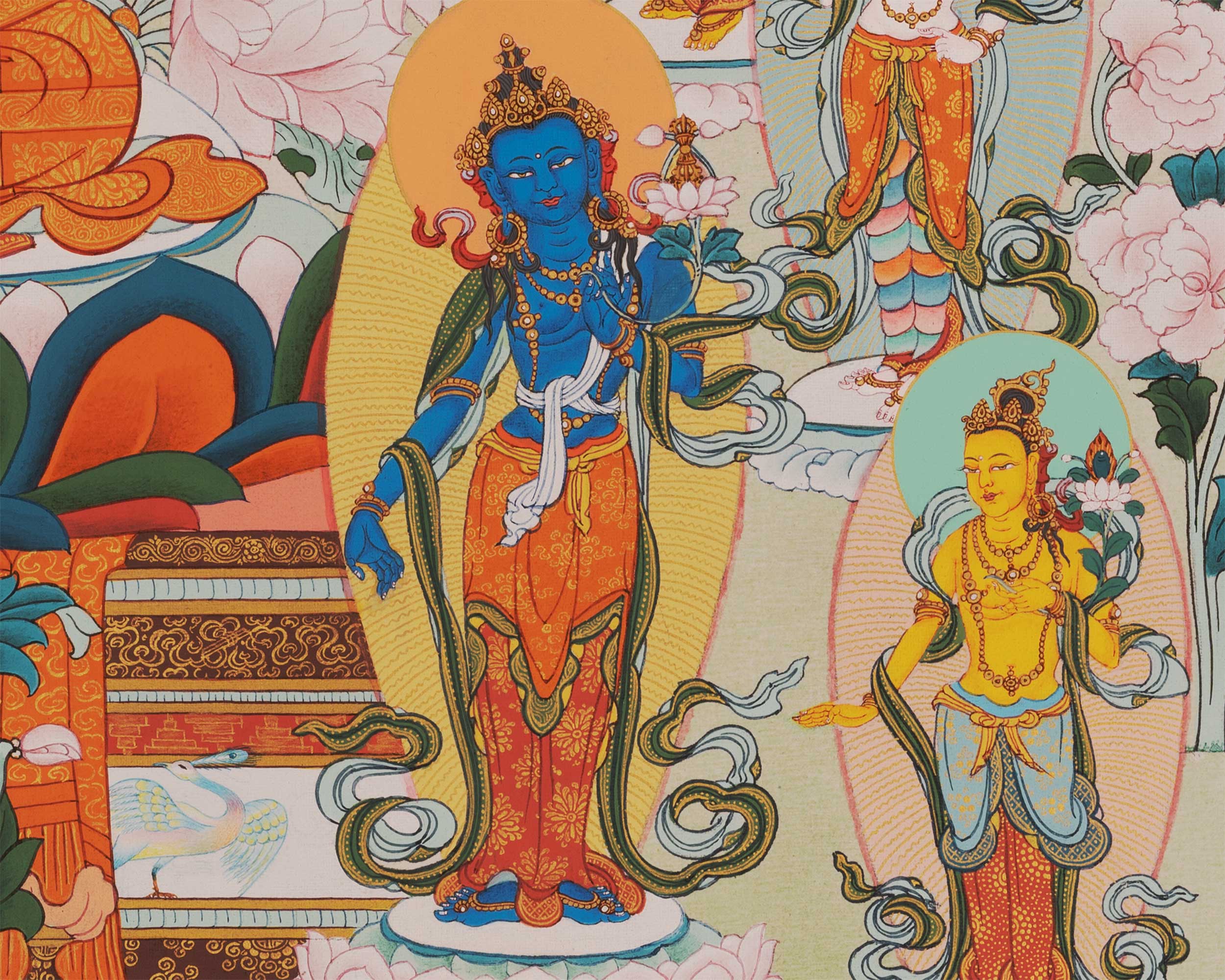 Amitabha Buddha Thangka Singham | Karma Gadri Style Thangka