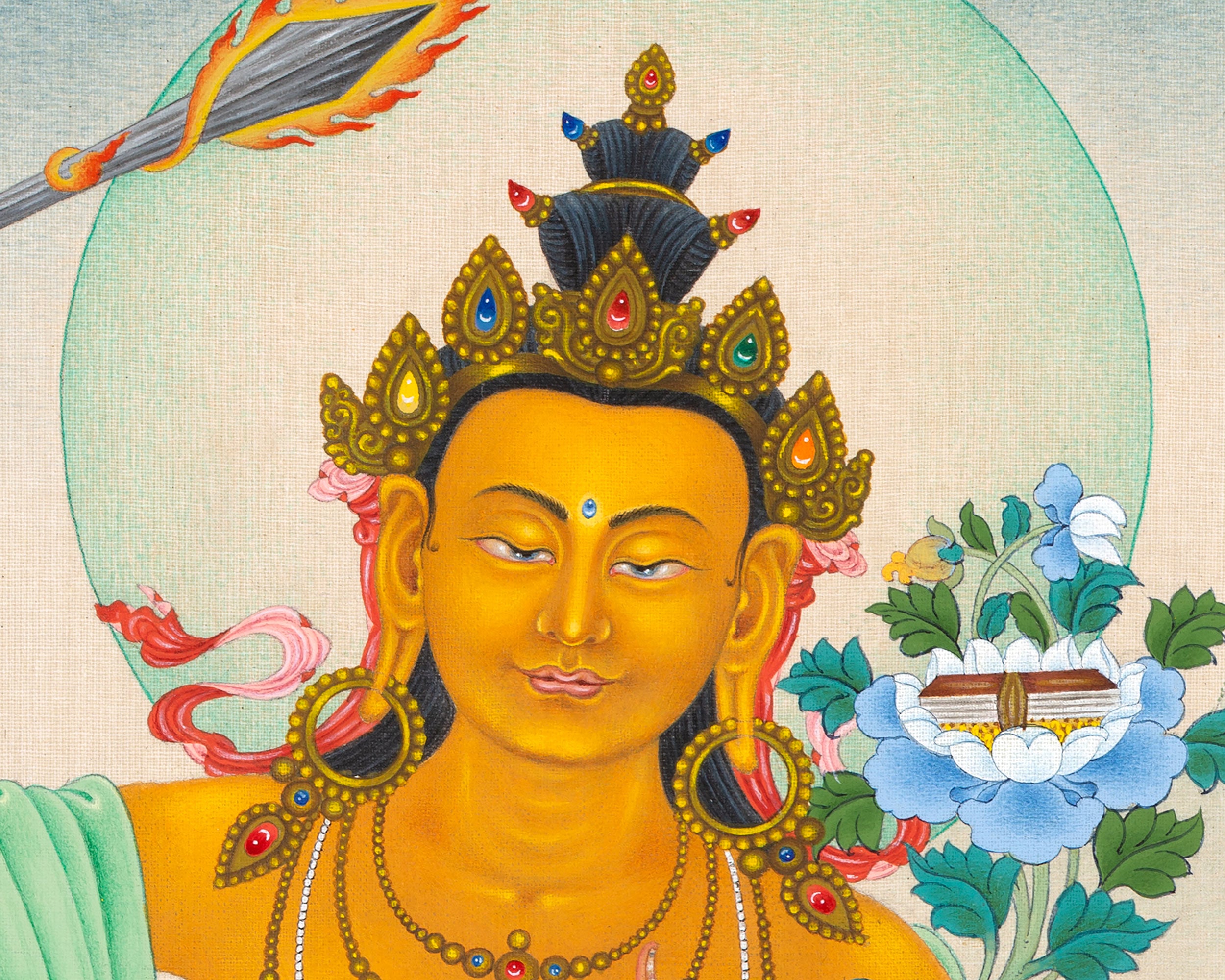 Manjushri Thangka | Hand Painted Buddhist Art